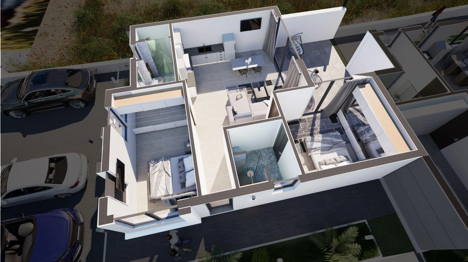 Apartments in a modern residential complex in Crete, Greece