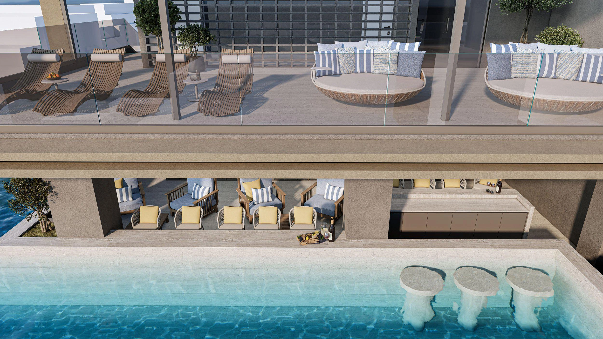 अट्टिका, ग्रीस में एक आधुनिक आवासीय परिसर के अपार्टमेंट