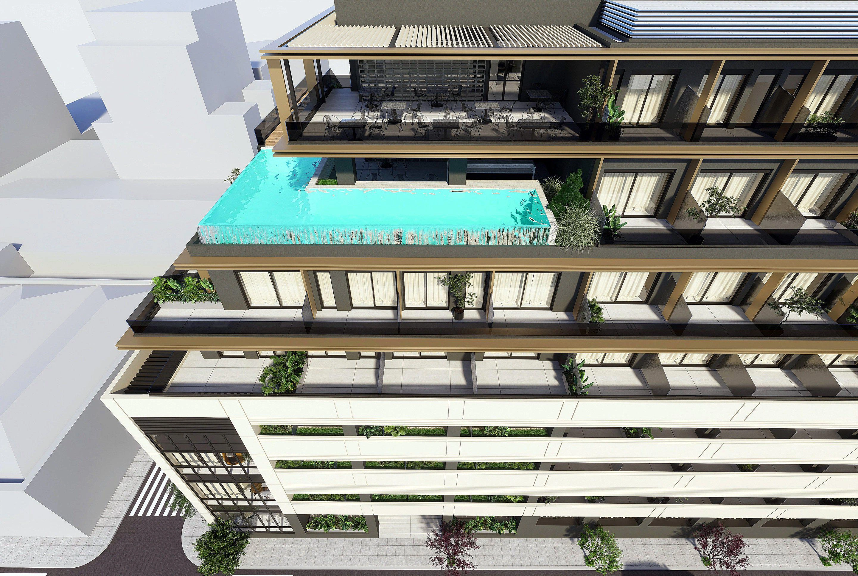 अट्टिका, ग्रीस में एक आधुनिक आवासीय परिसर के अपार्टमेंट