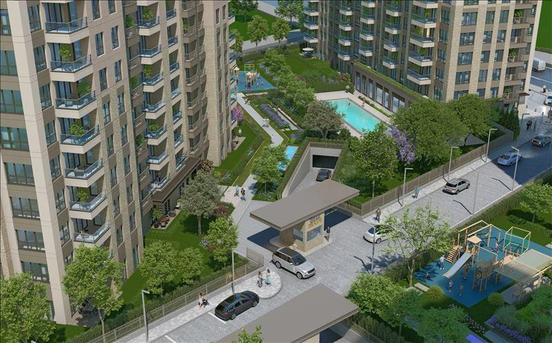 Apartments in a modern residential complex in Maltepe, Istanbul, Turkey