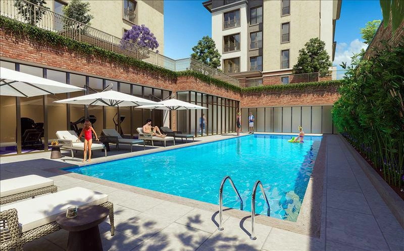 Apartments in a new residential complex in Istanbul, Turkey