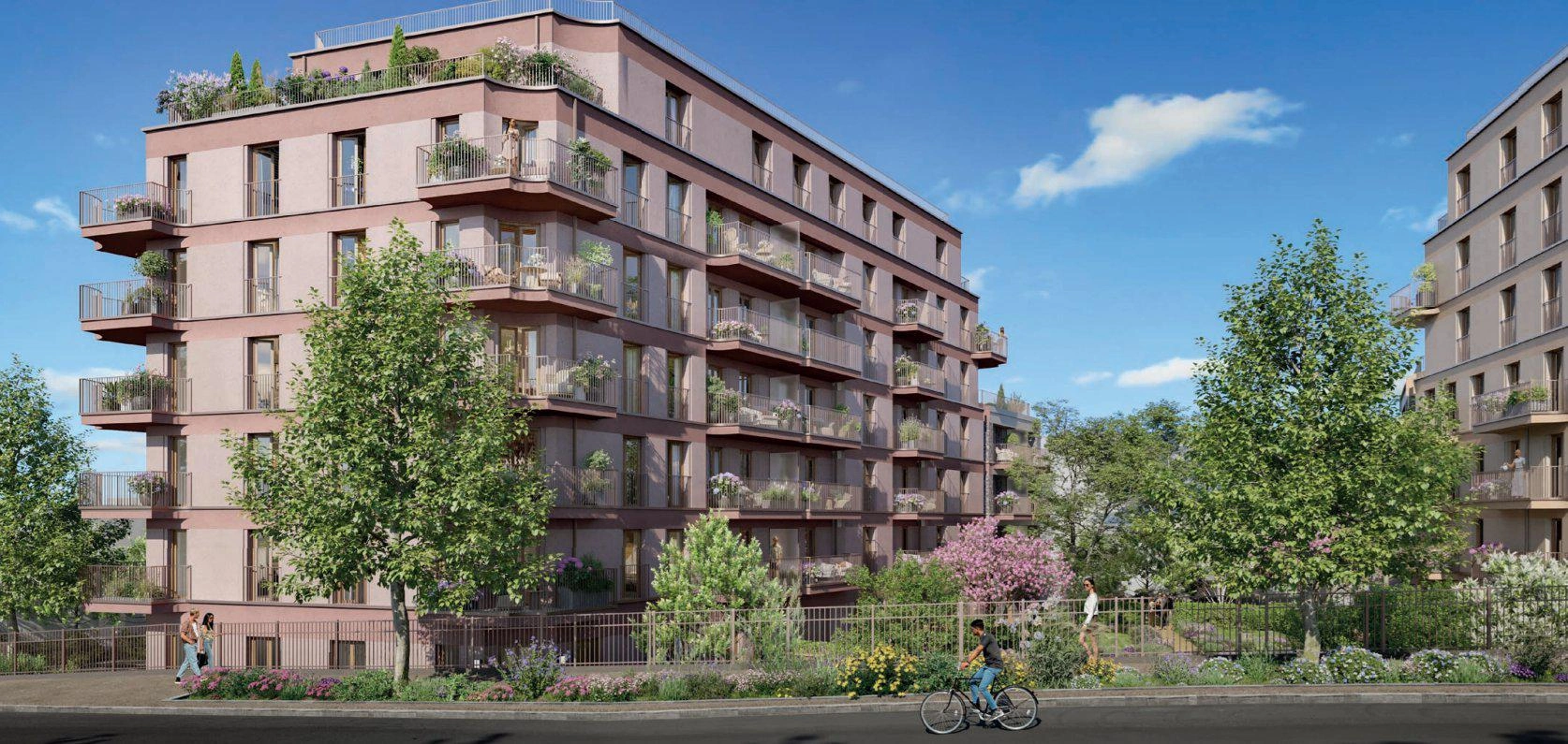 位于法国伊勒-德-法兰西现代住宅小区的公寓