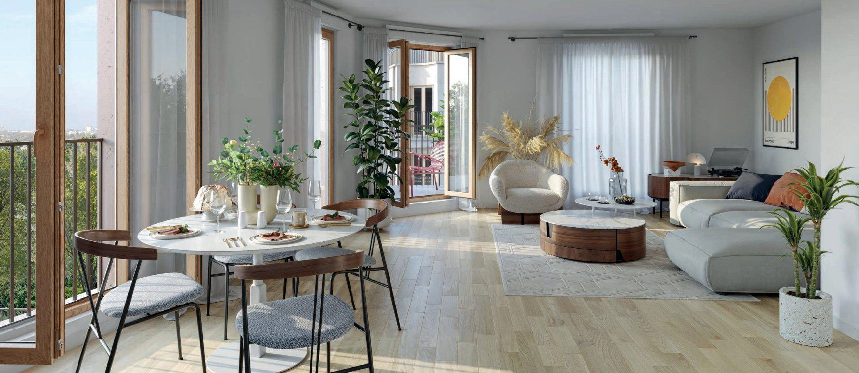 位于法国伊勒-德-法兰西现代住宅小区的公寓