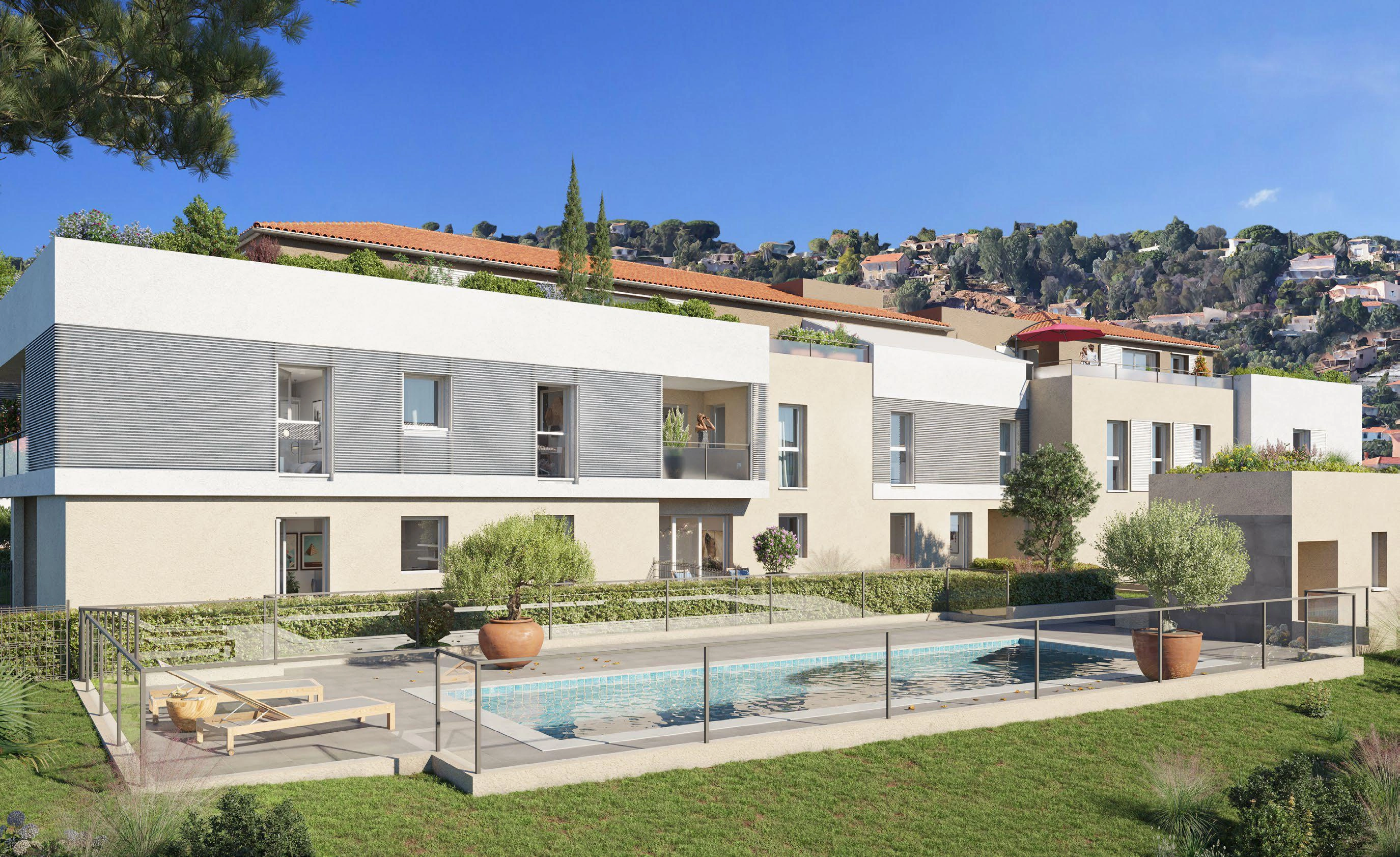 位于法国普罗旺斯-阿尔卑斯-蔚蓝海岸的现代住宅综合体公寓