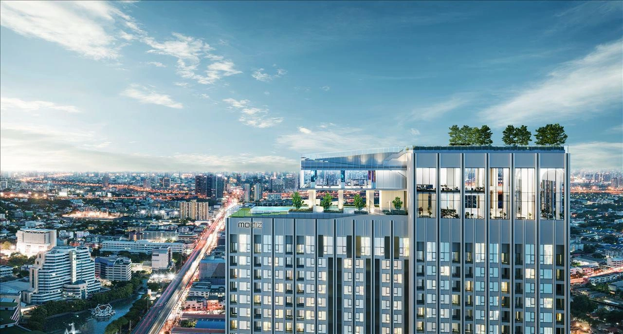 बैंगकॉक, थाईलैंड के एक आधुनिक आवासीय परिसर में अपार्टमेंट्स