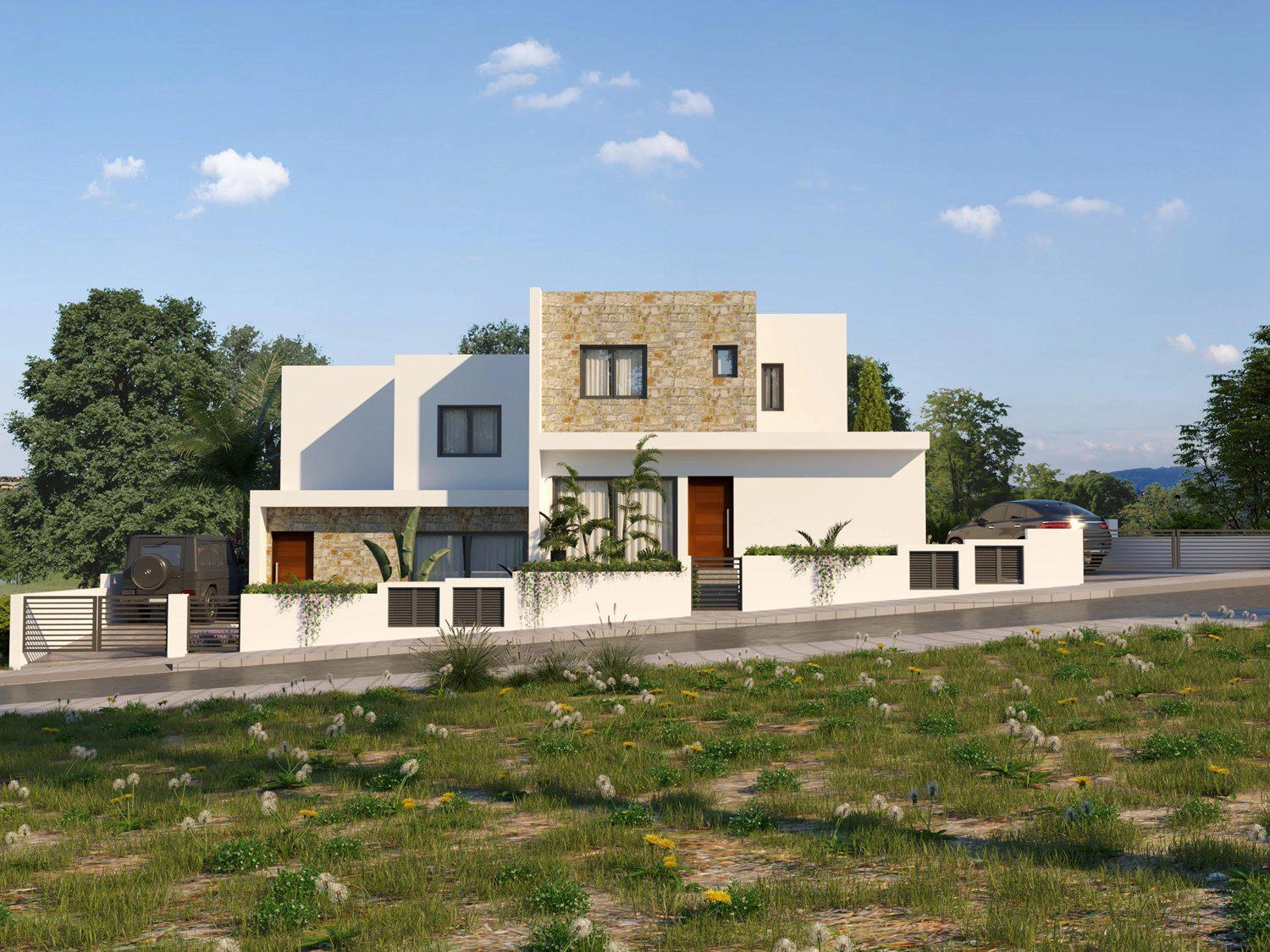 منازل نصف منفصلة في مجمّع سكني حديث في بيا (Peyia)، بافوس، قبرص