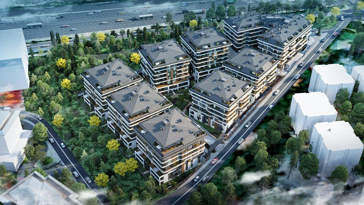 Apartments in a modern residential complex in Istanbul, Turkiye