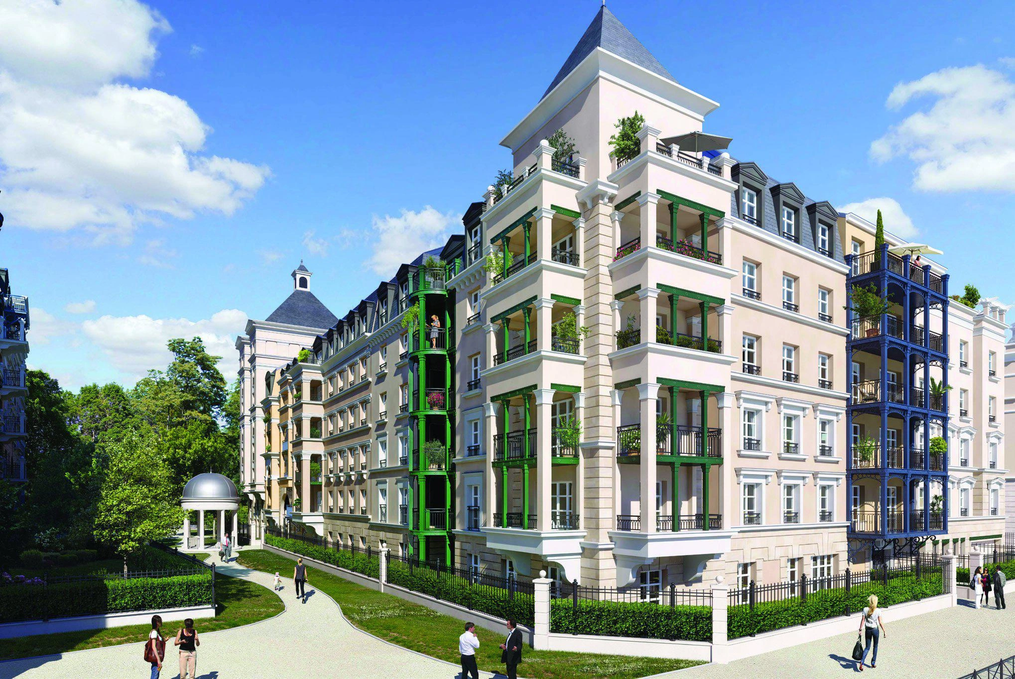 法兰西岛大区现代住宅小区公寓