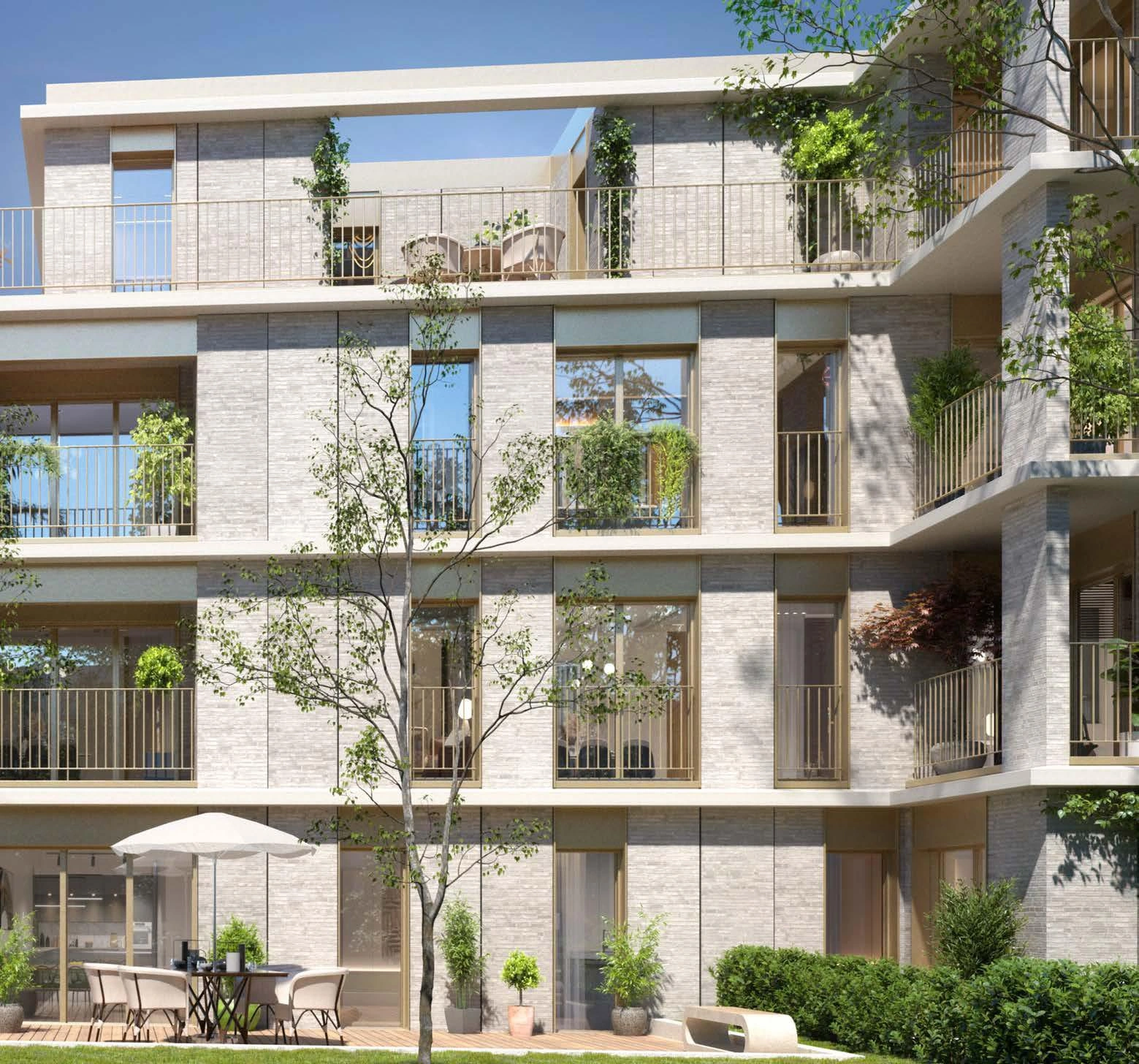 位于法国法兰西岛大区现代住宅小区的公寓