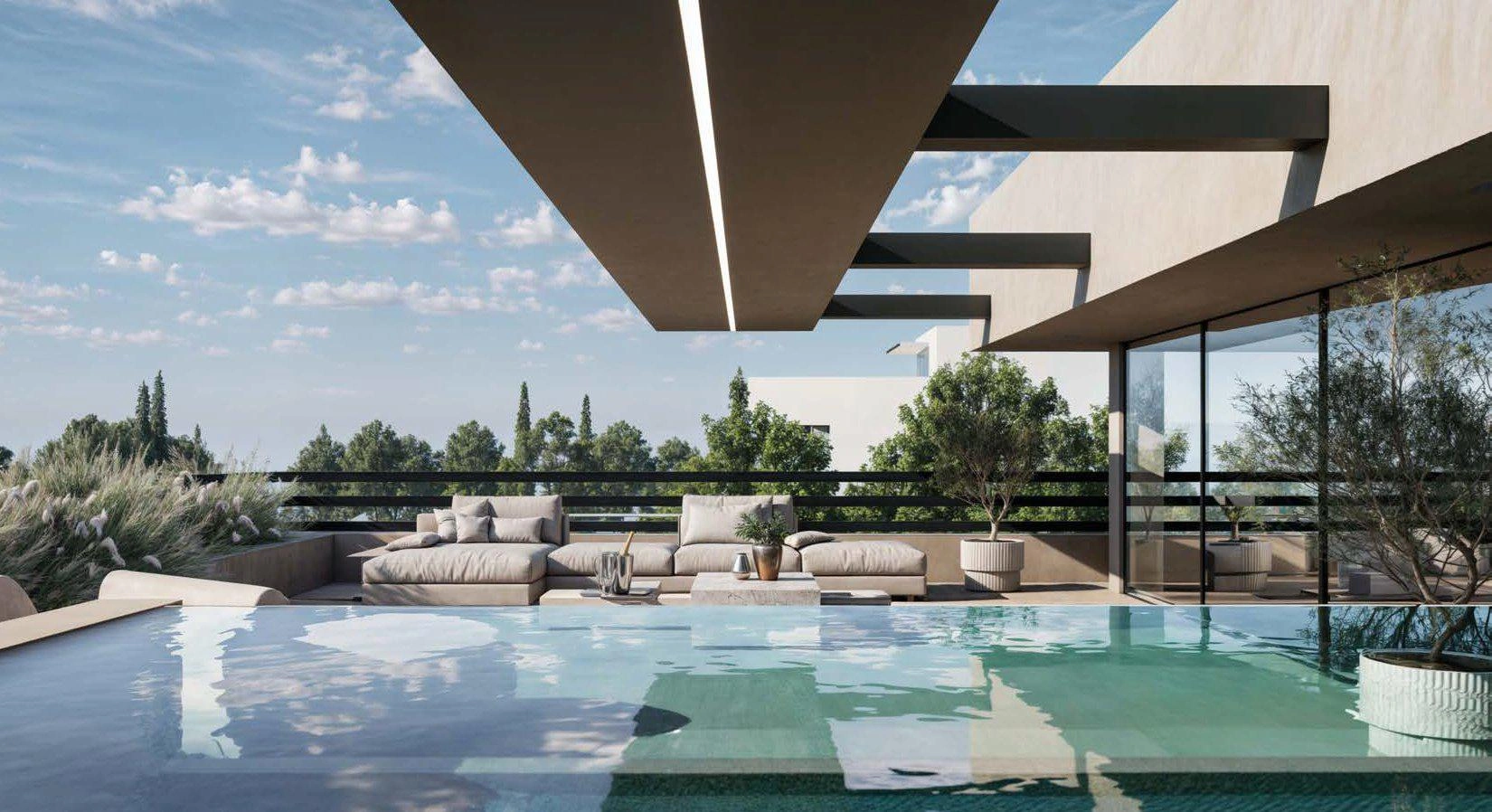 एटिका, ग्रीस के एक आधुनिक आवासीय परिसर में अपार्टमेंट