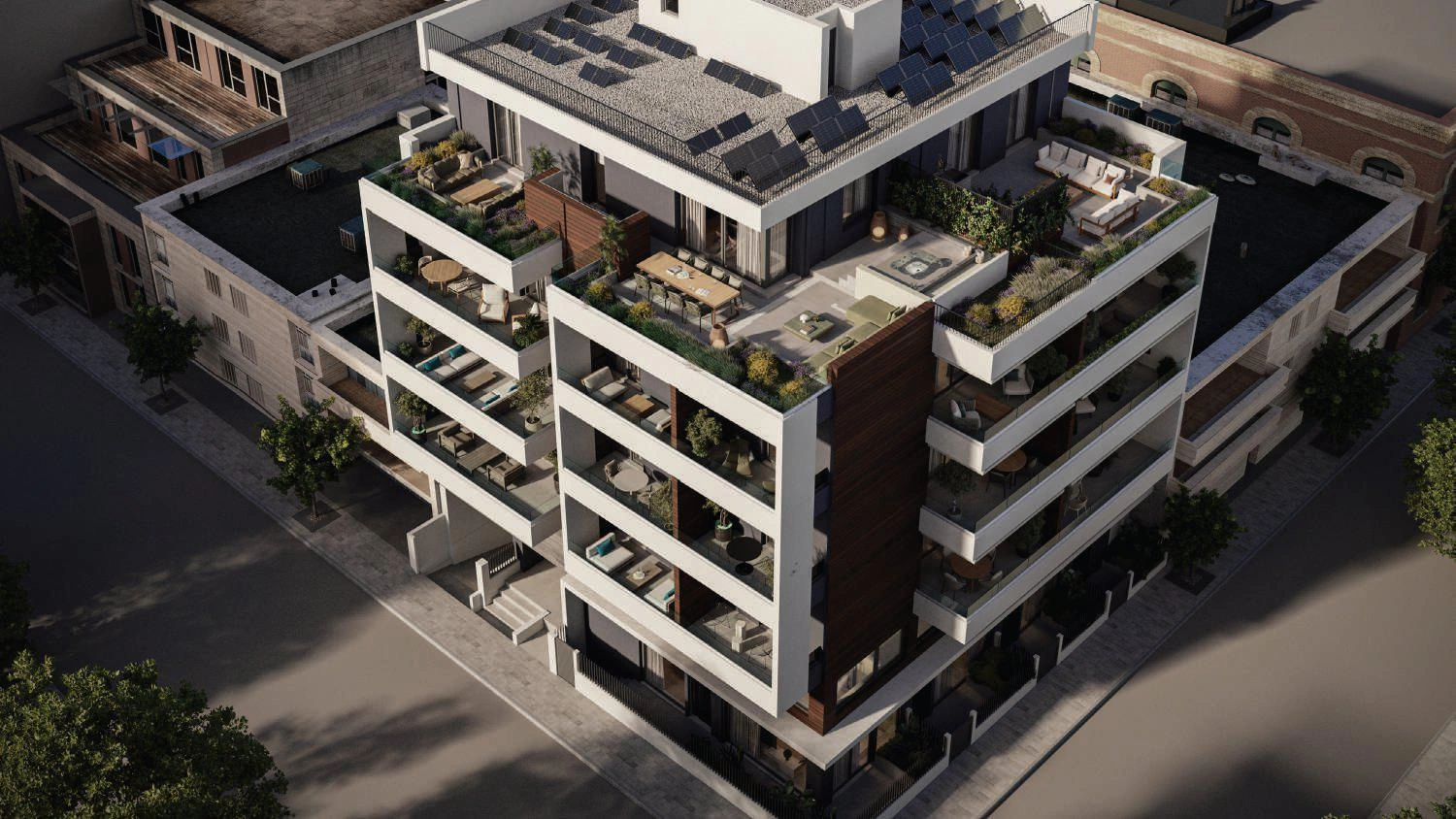 Apartments in a modern residential complex in Attica, Greece