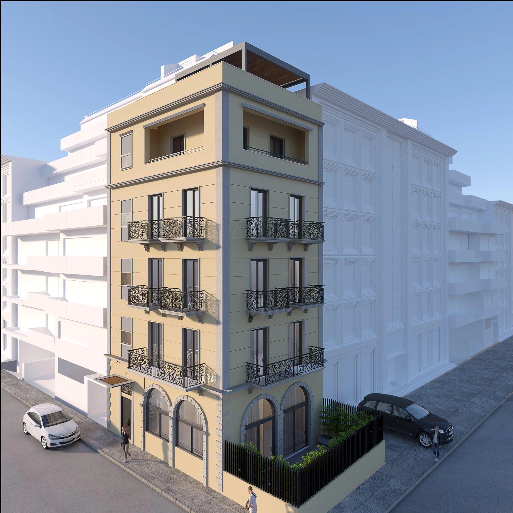 بنتهاوس في مبنى على الطراز النيوكلاسيكي في أتيكا، اليونان