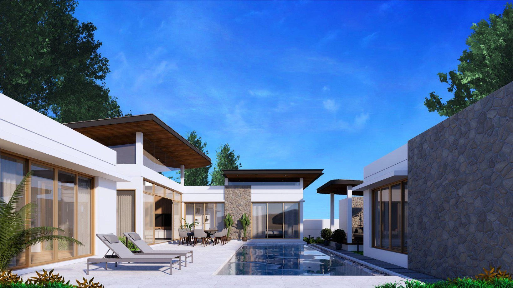 Villas in a modern residential complex in Phuket, Thailand