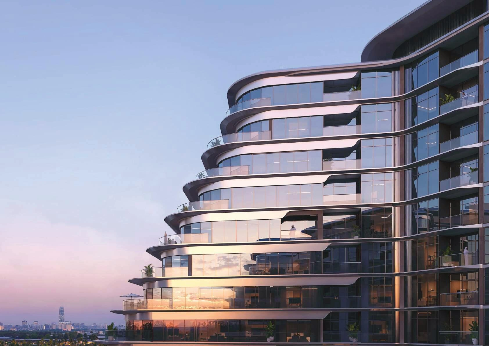 位于阿联酋迪拜现代住宅小区的公寓