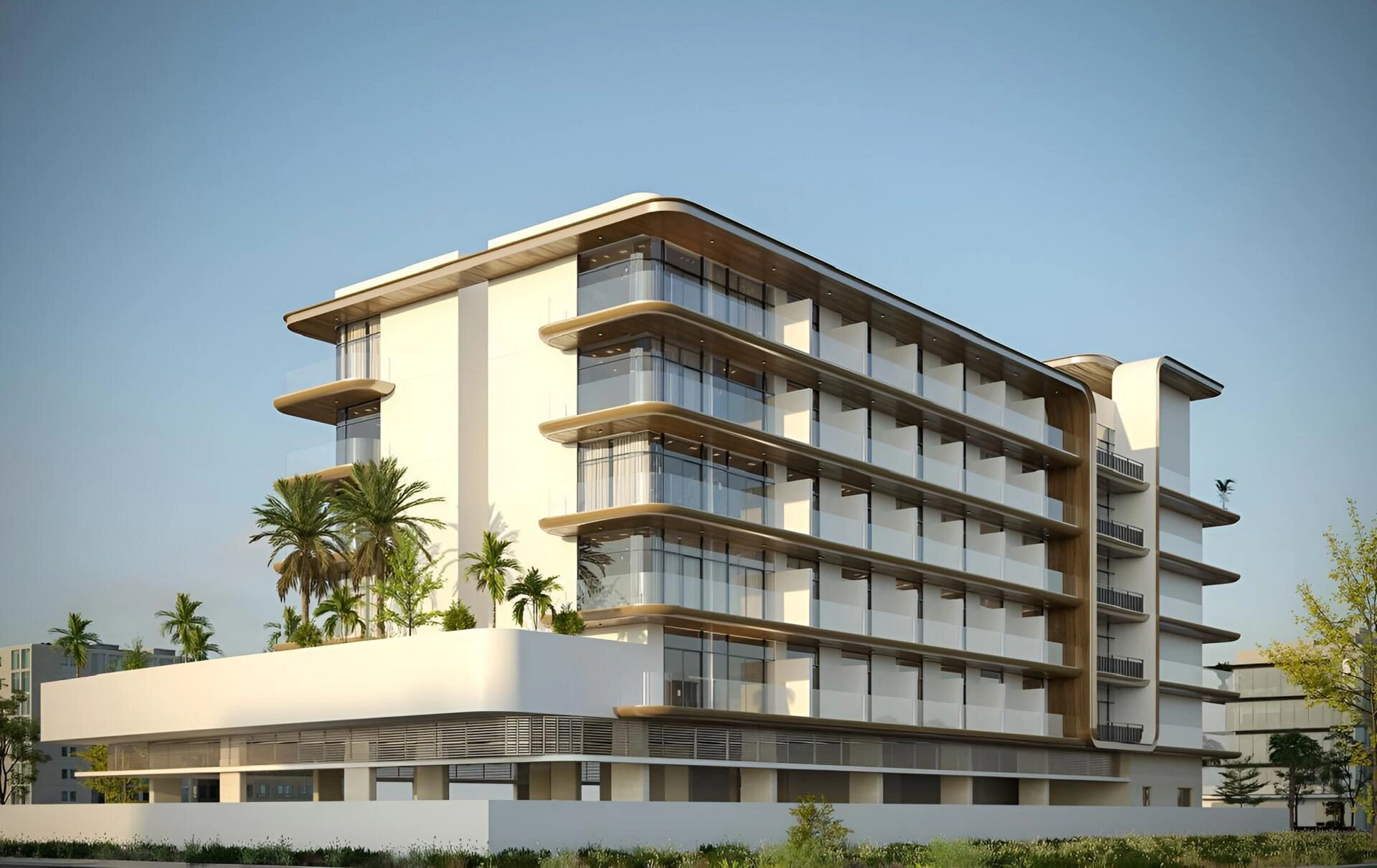 آپارتمانها در یک مجتمع مسکونی مدرن در دبی، امارات متحده عربی