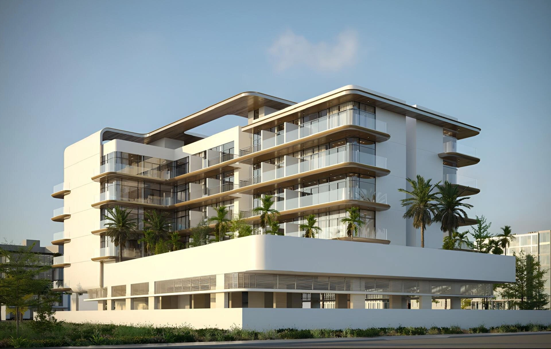 آپارتمانها در یک مجتمع مسکونی مدرن در دبی، امارات متحده عربی