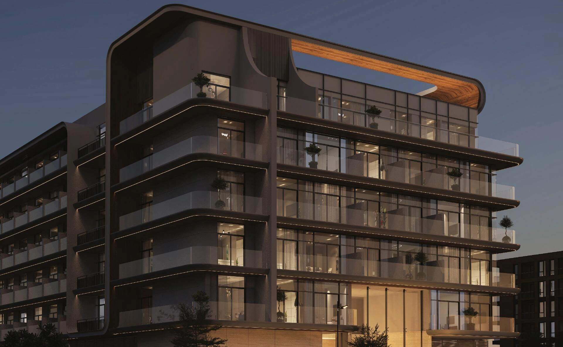 آپارتمانها در یک مجتمع مسکونی مدرن در دبی، امارات متحده عربی