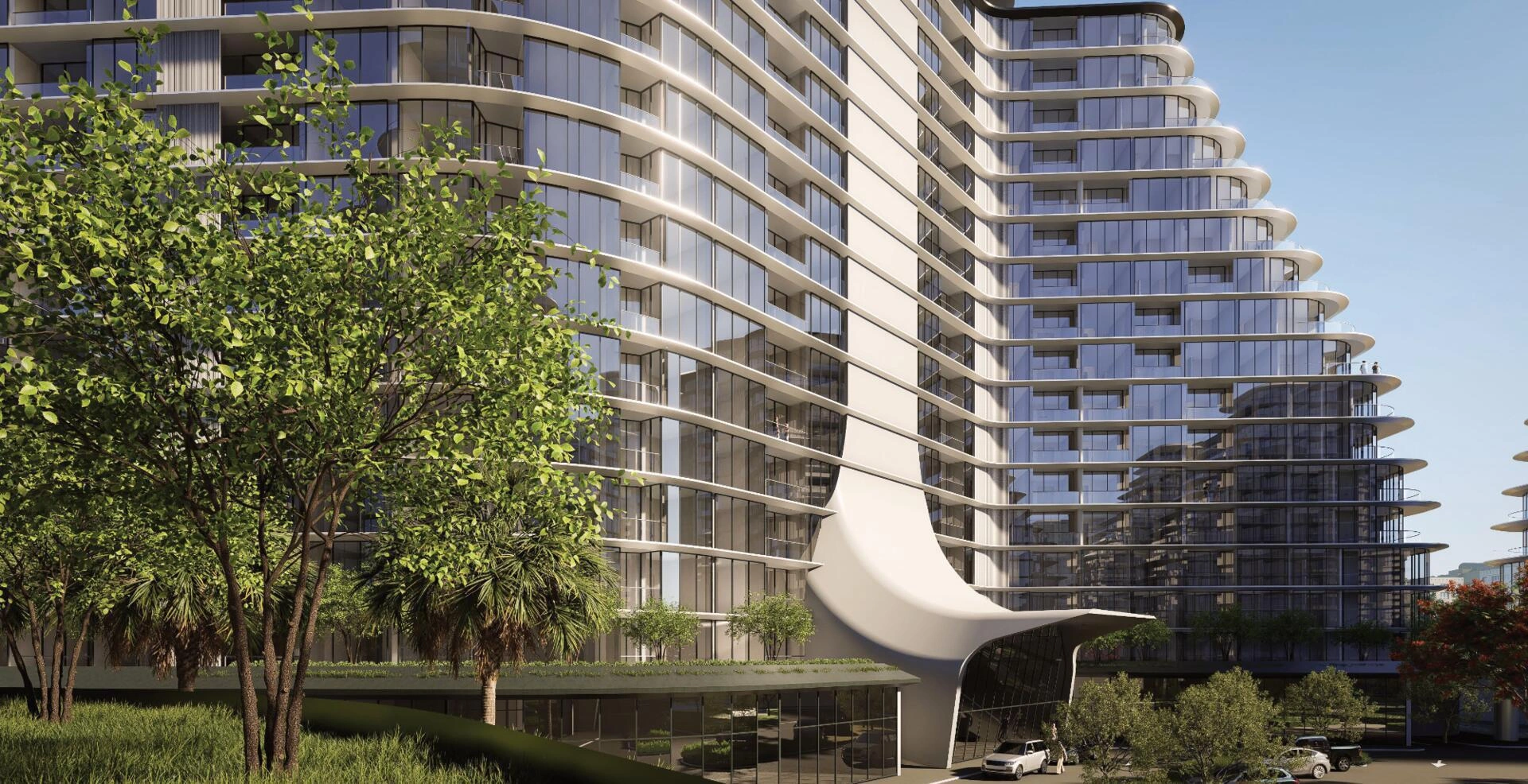 位于迪拜,阿拉伯联合酋长国的现代住宅综合体公寓