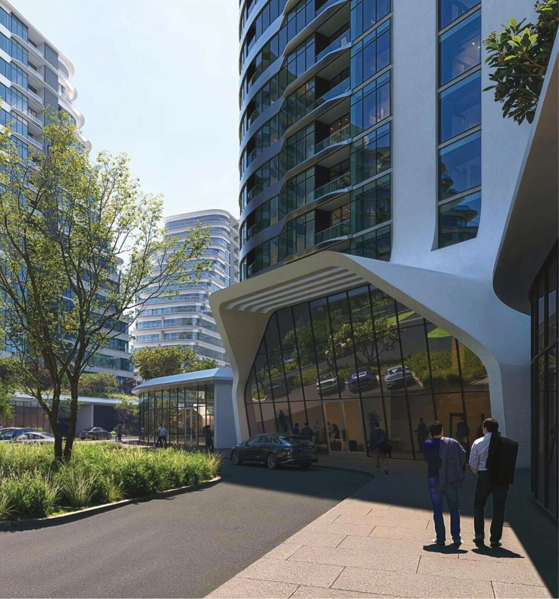 位于迪拜,阿拉伯联合酋长国的现代住宅综合体公寓