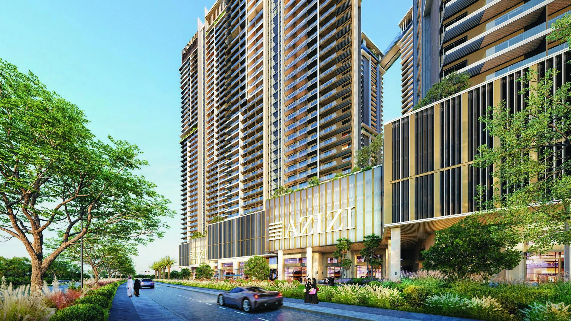 位于阿拉伯联合酋长国迪拜的现代住宅小区公寓