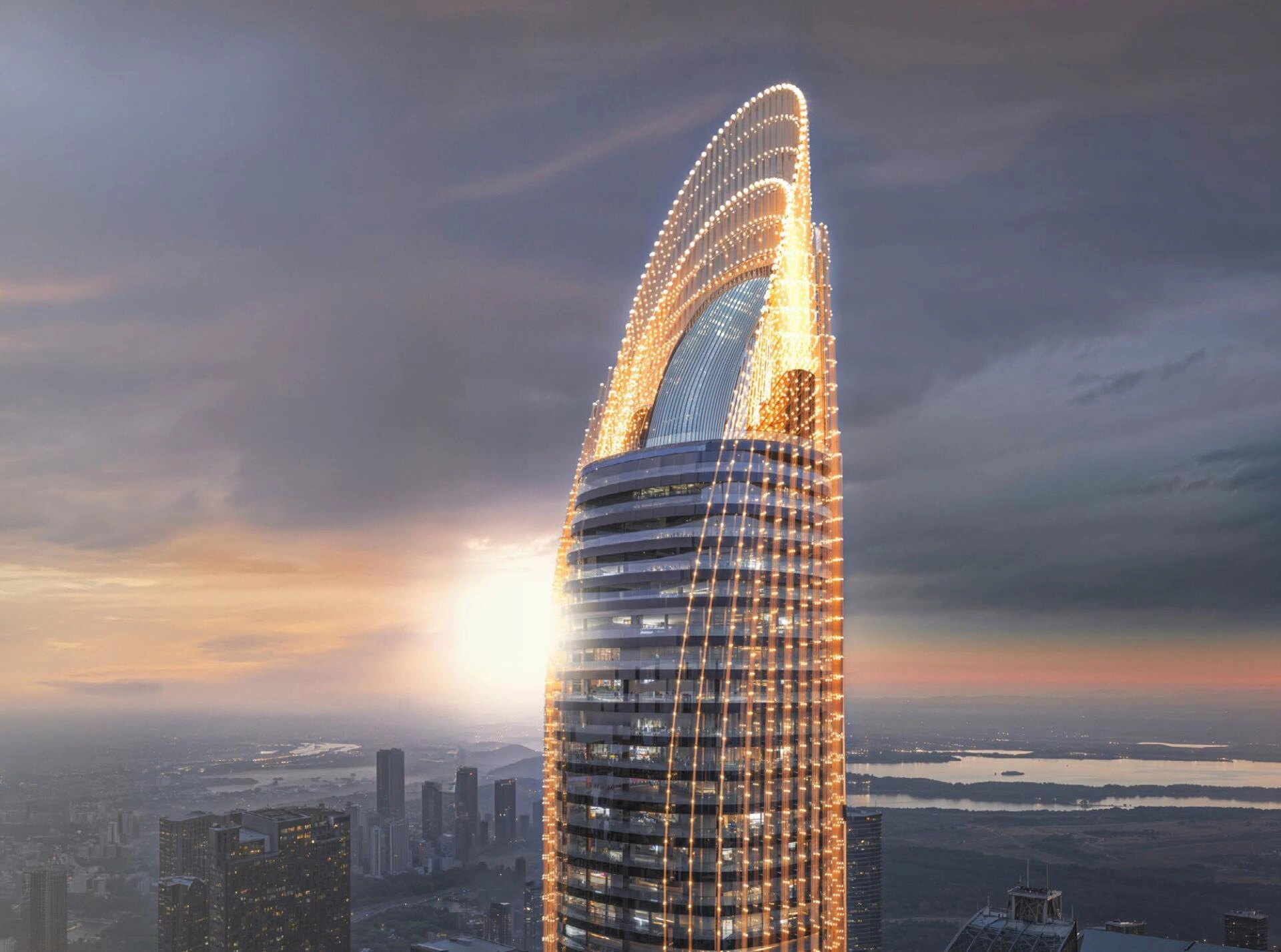 位于阿联酋迪拜现代住宅综合体的公寓