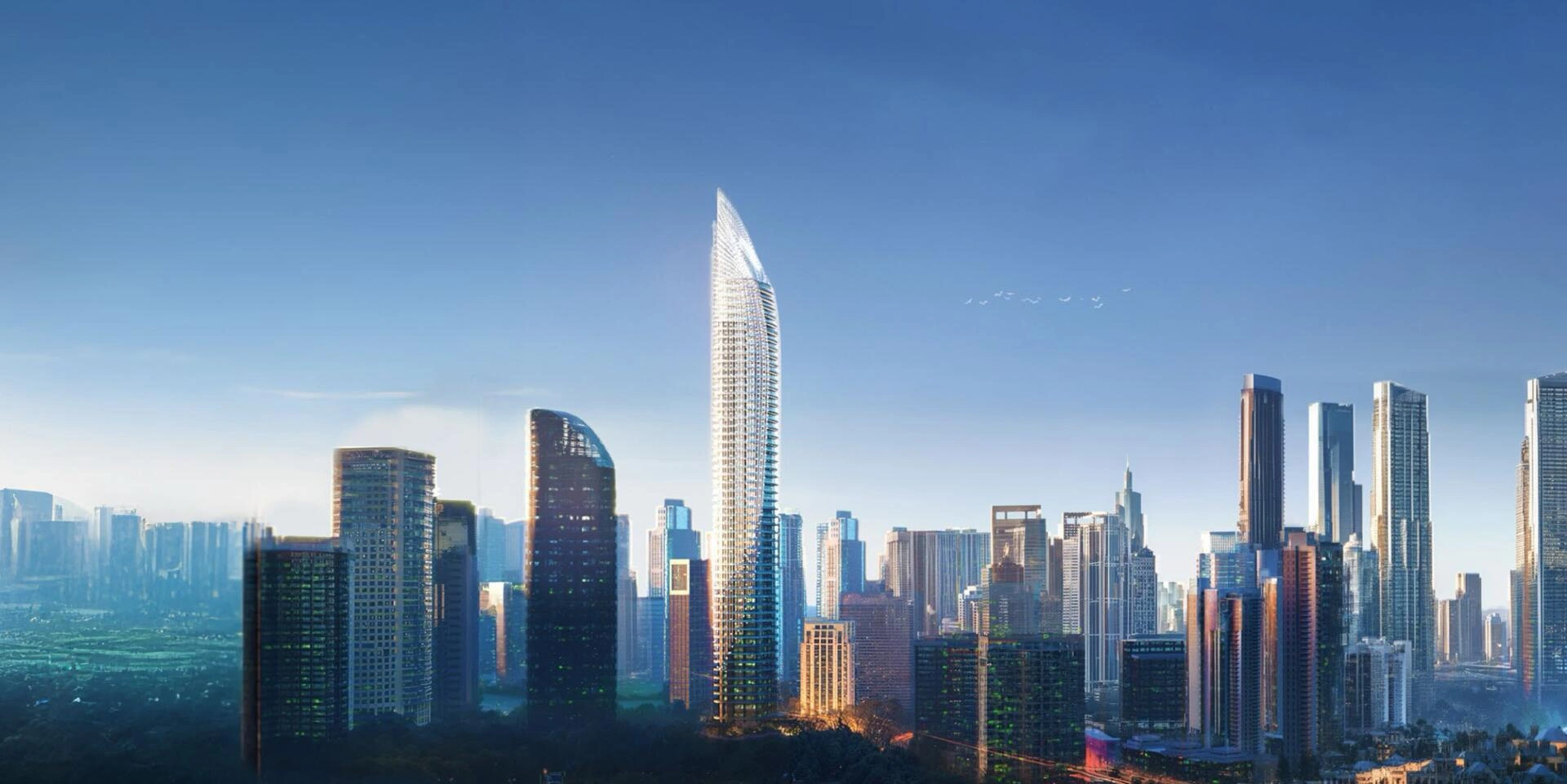 位于阿联酋迪拜现代住宅综合体的公寓