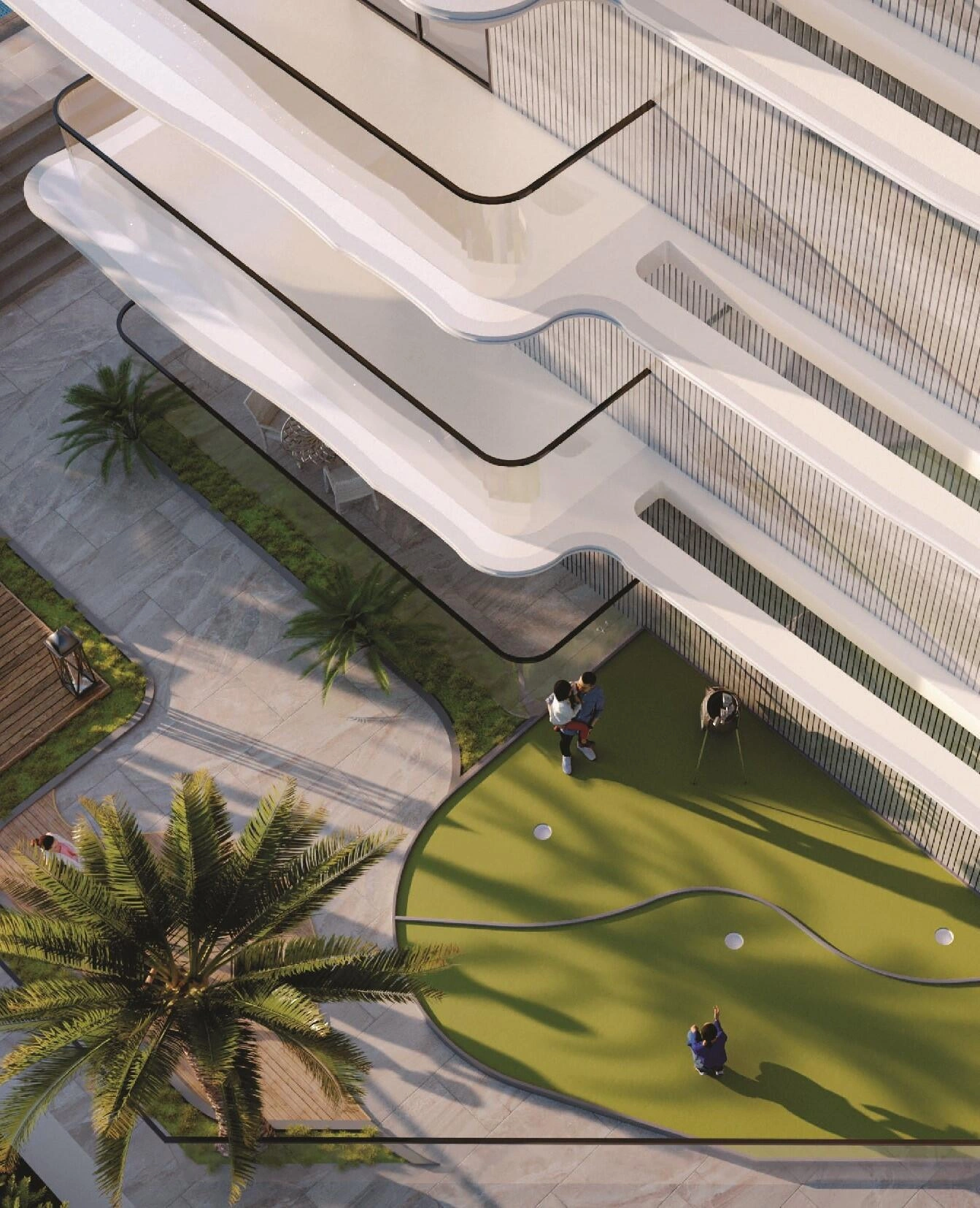 阿拉伯联合酋长国迪拜现代住宅综合体内的公寓与别墅