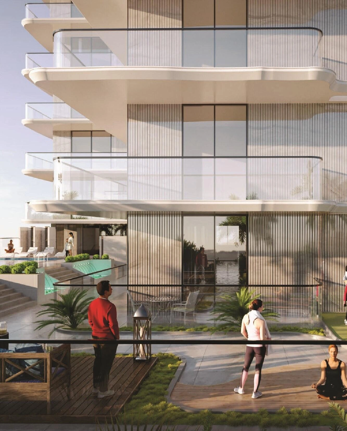 阿拉伯联合酋长国迪拜现代住宅综合体内的公寓与别墅