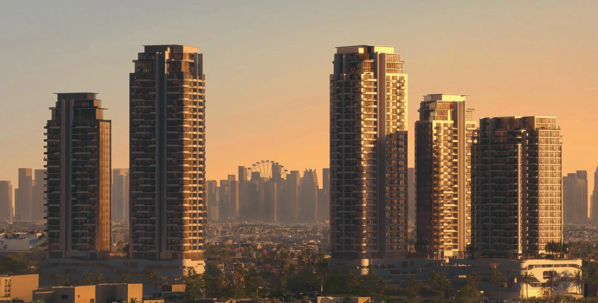 位于阿联酋迪拜现代住宅小区的公寓