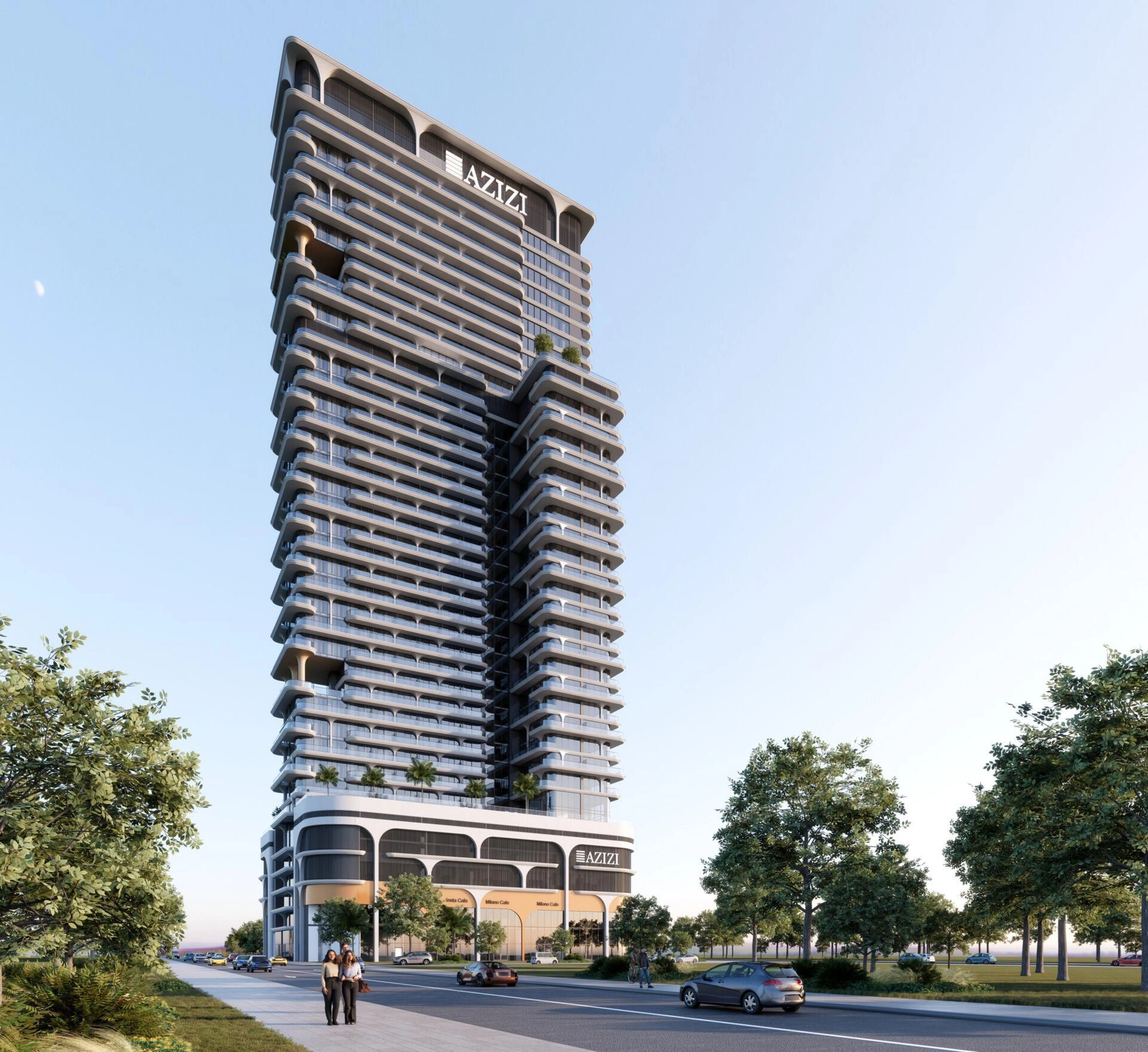 位于阿联酋迪拜现代住宅小区的公寓