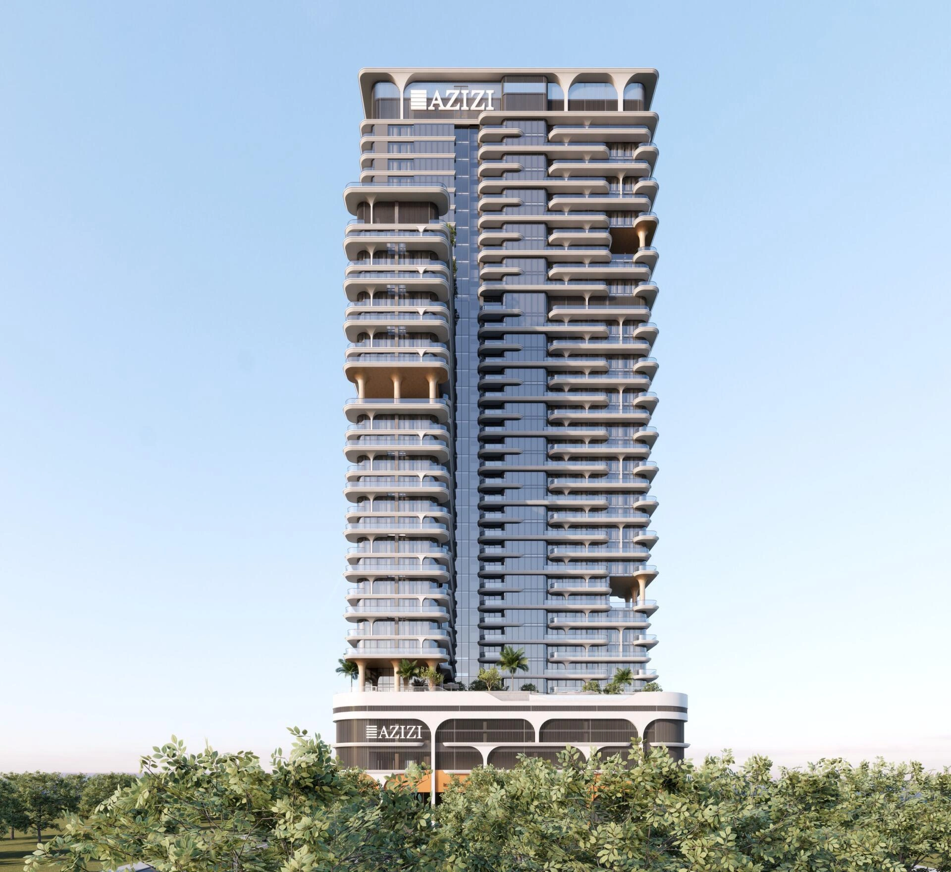 位于阿联酋迪拜现代住宅小区的公寓