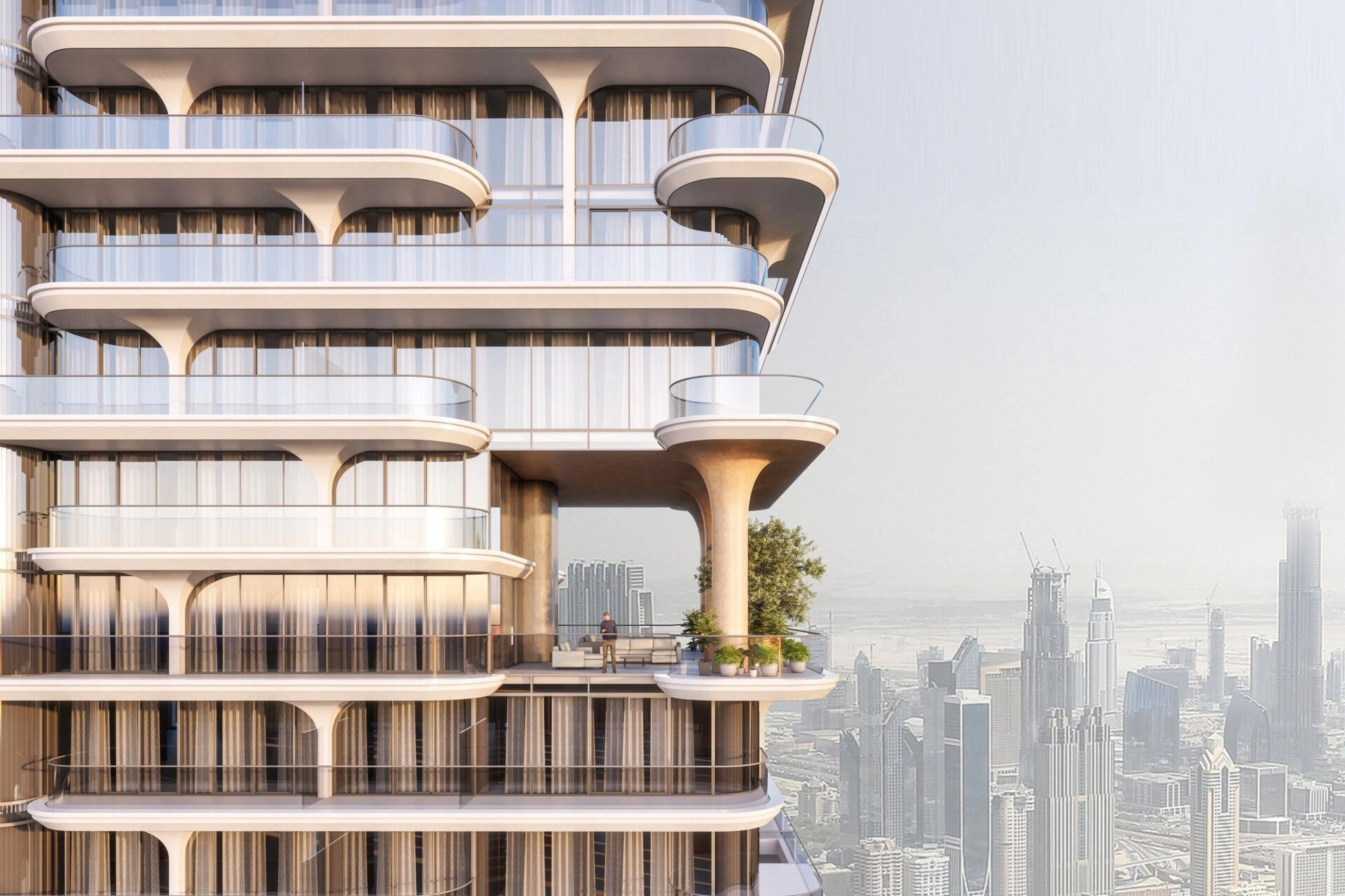 位于阿联酋迪拜现代住宅小区的公寓