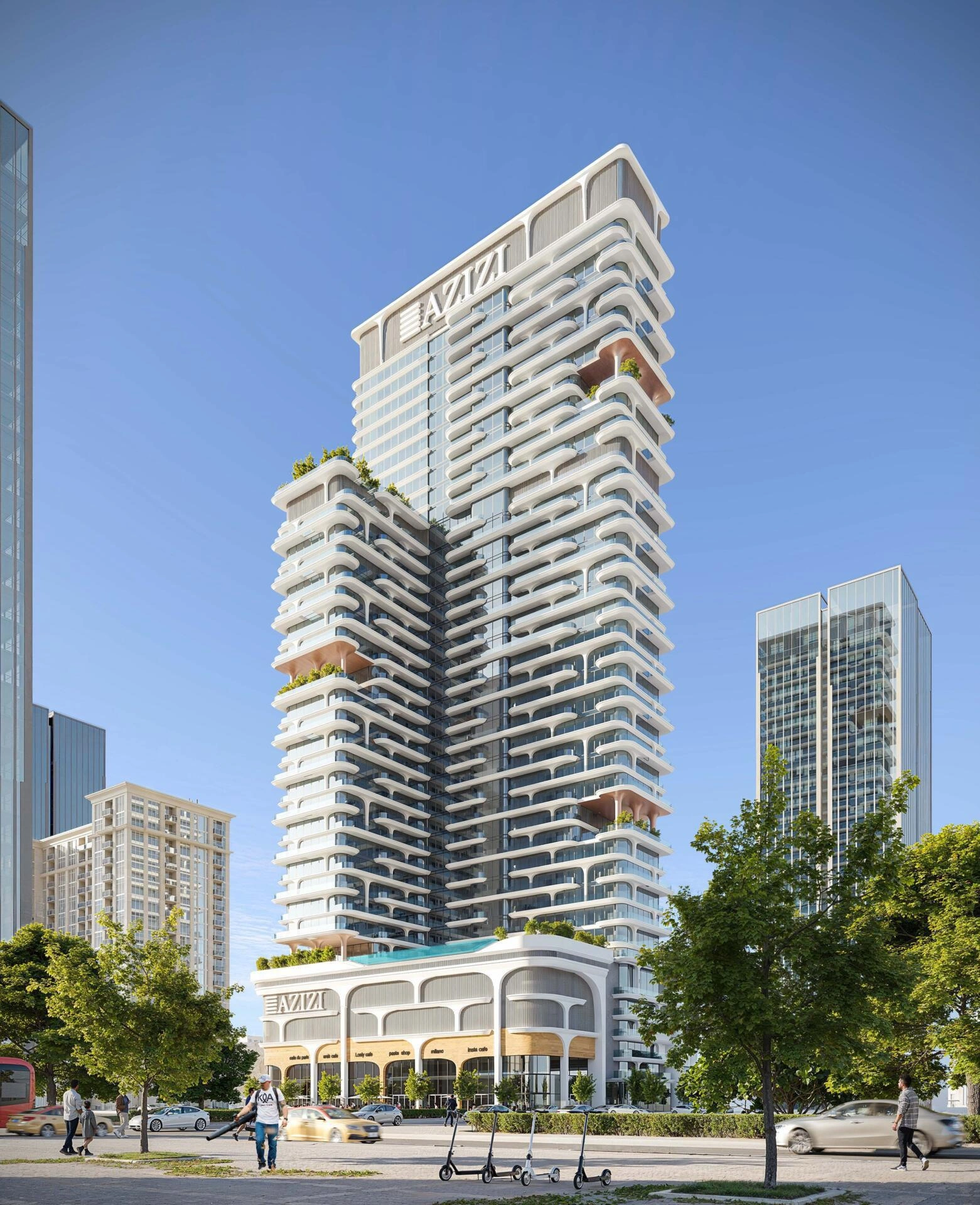 位于阿联酋迪拜现代住宅小区的公寓