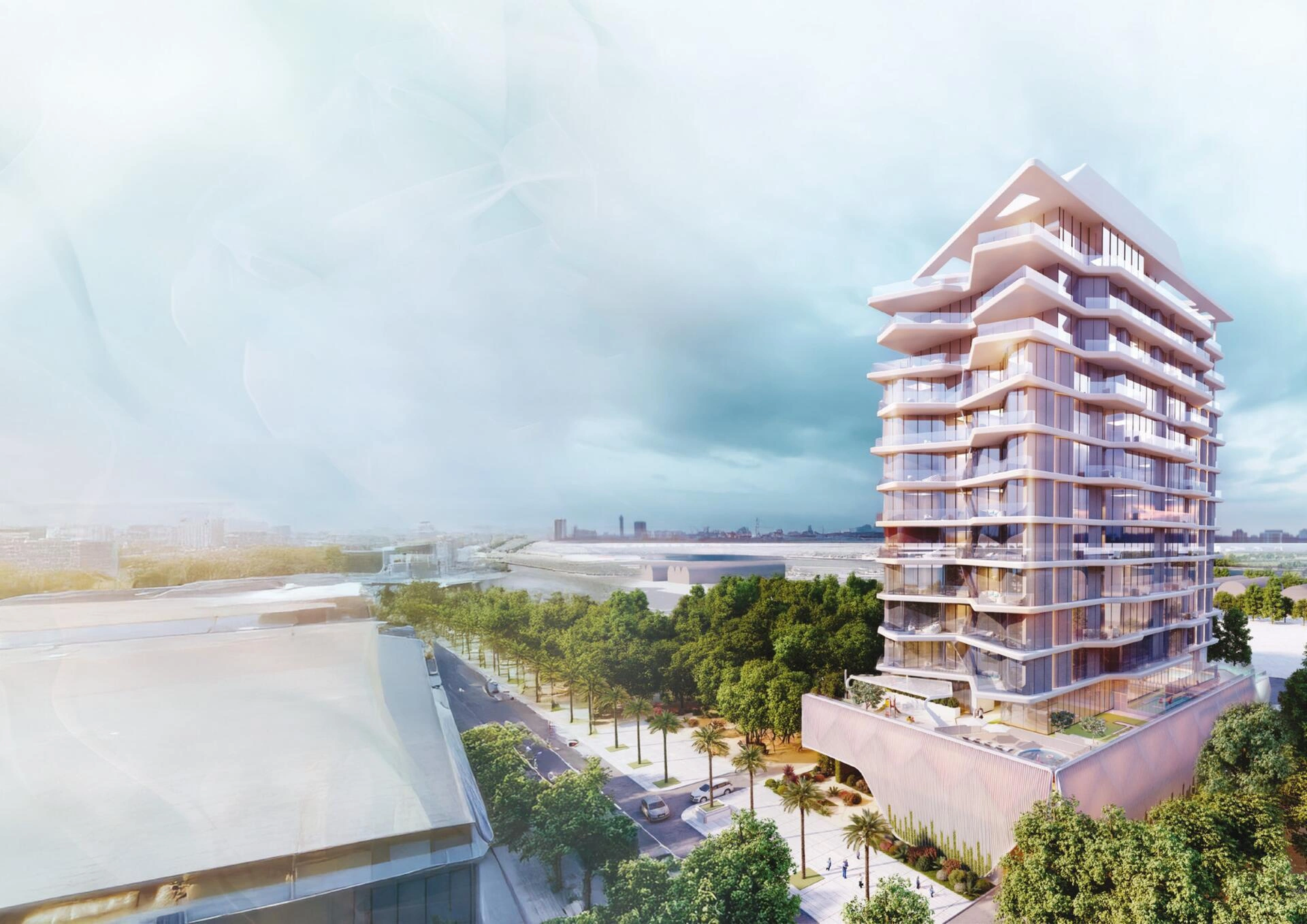 阿拉伯联合酋长国迪拜的现代住宅综合体公寓