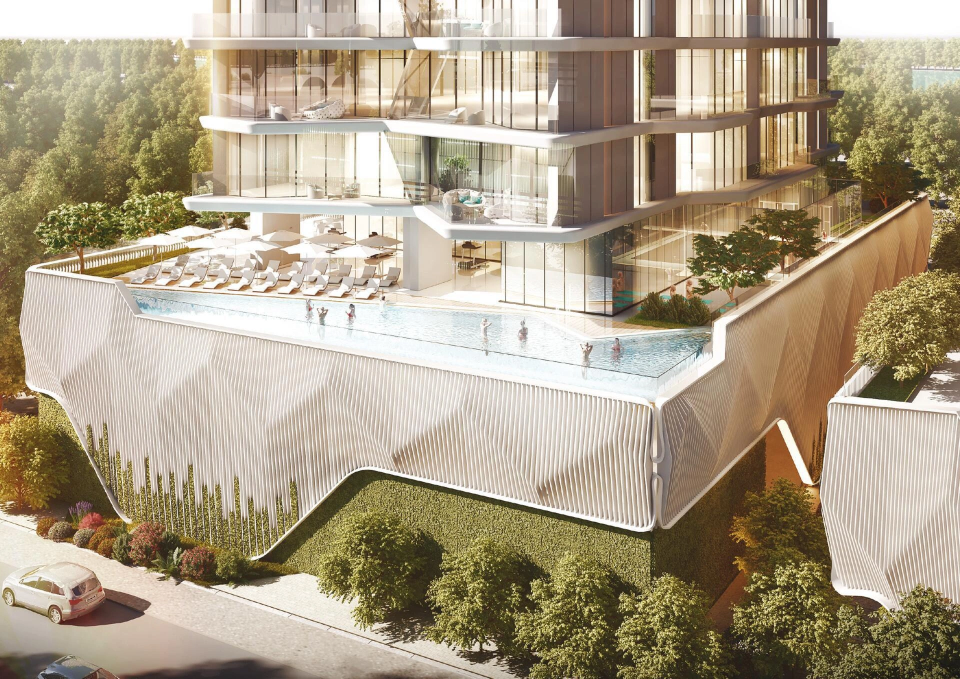 阿拉伯联合酋长国迪拜的现代住宅综合体公寓