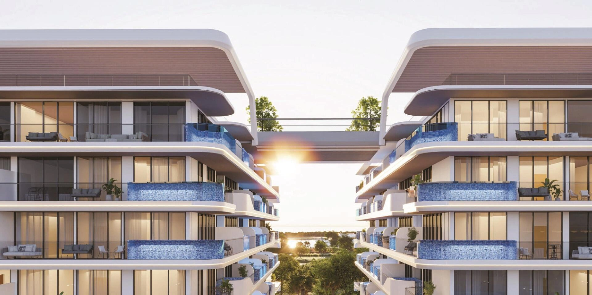 位于阿联酋迪拜的现代住宅综合体公寓