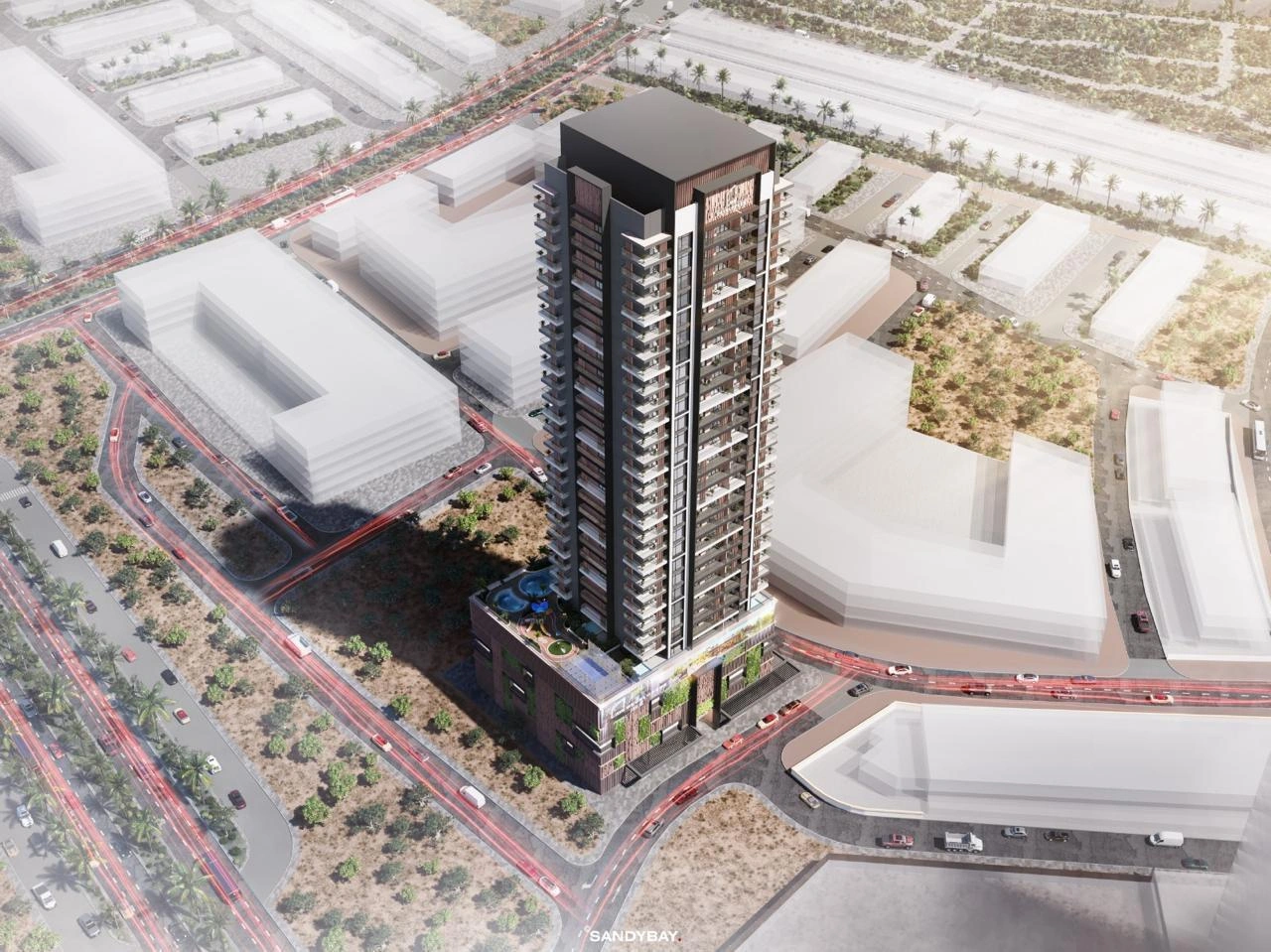 位于 Jumeirah Village Circle,迪拜,阿拉伯联合酋长国的现代住宅小区内的公寓