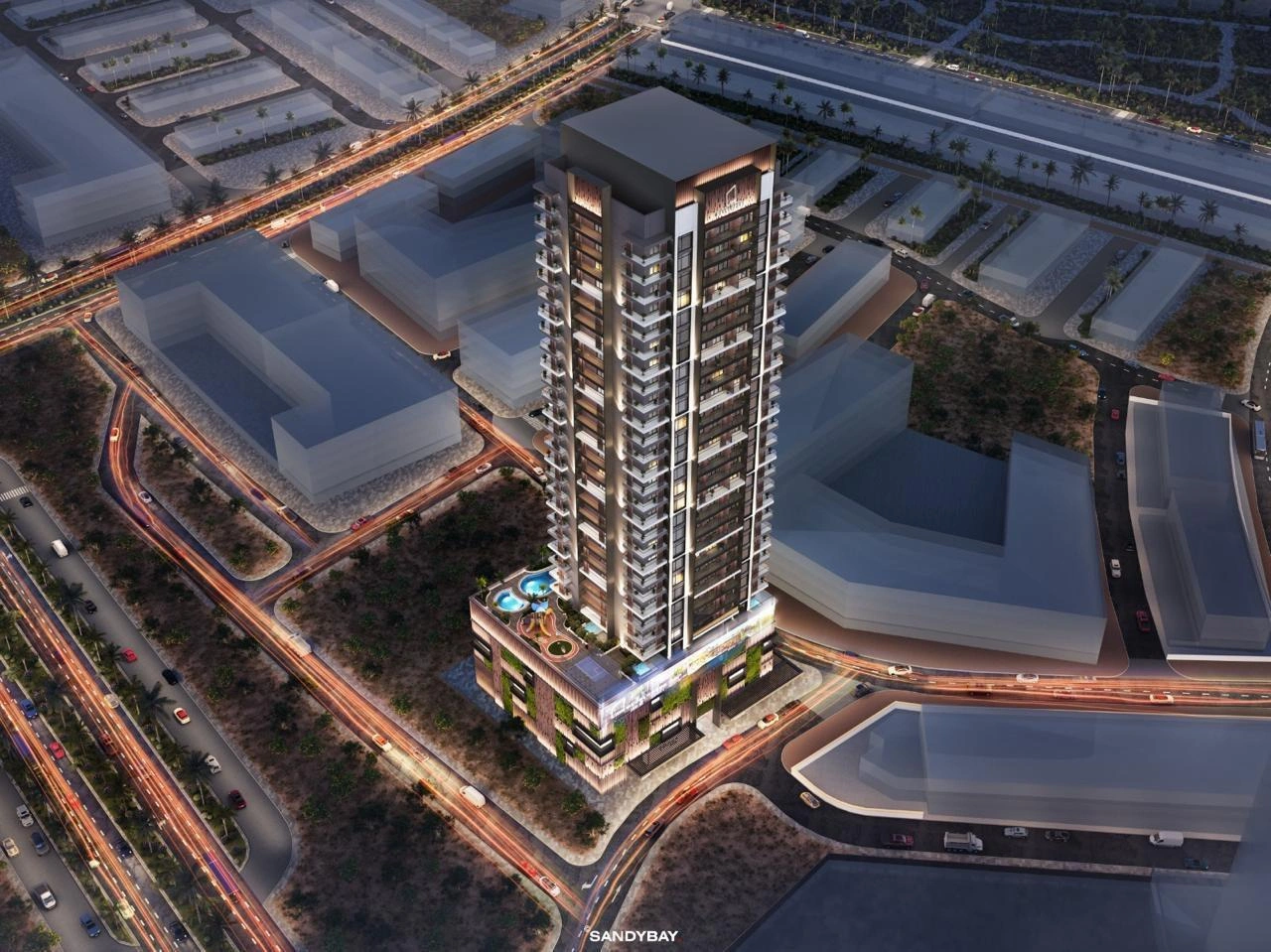 位于 Jumeirah Village Circle,迪拜,阿拉伯联合酋长国的现代住宅小区内的公寓