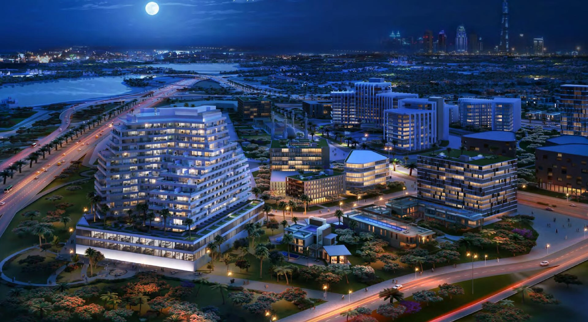 位于阿联酋迪拜现代住宅区的公寓