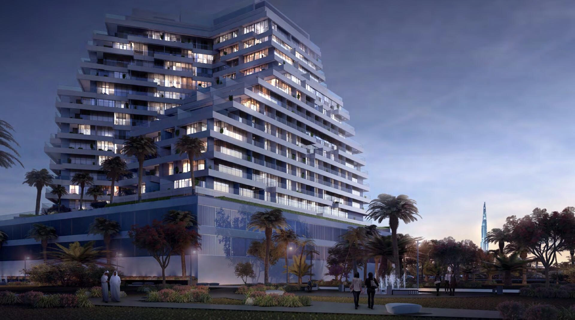 位于阿联酋迪拜现代住宅区的公寓