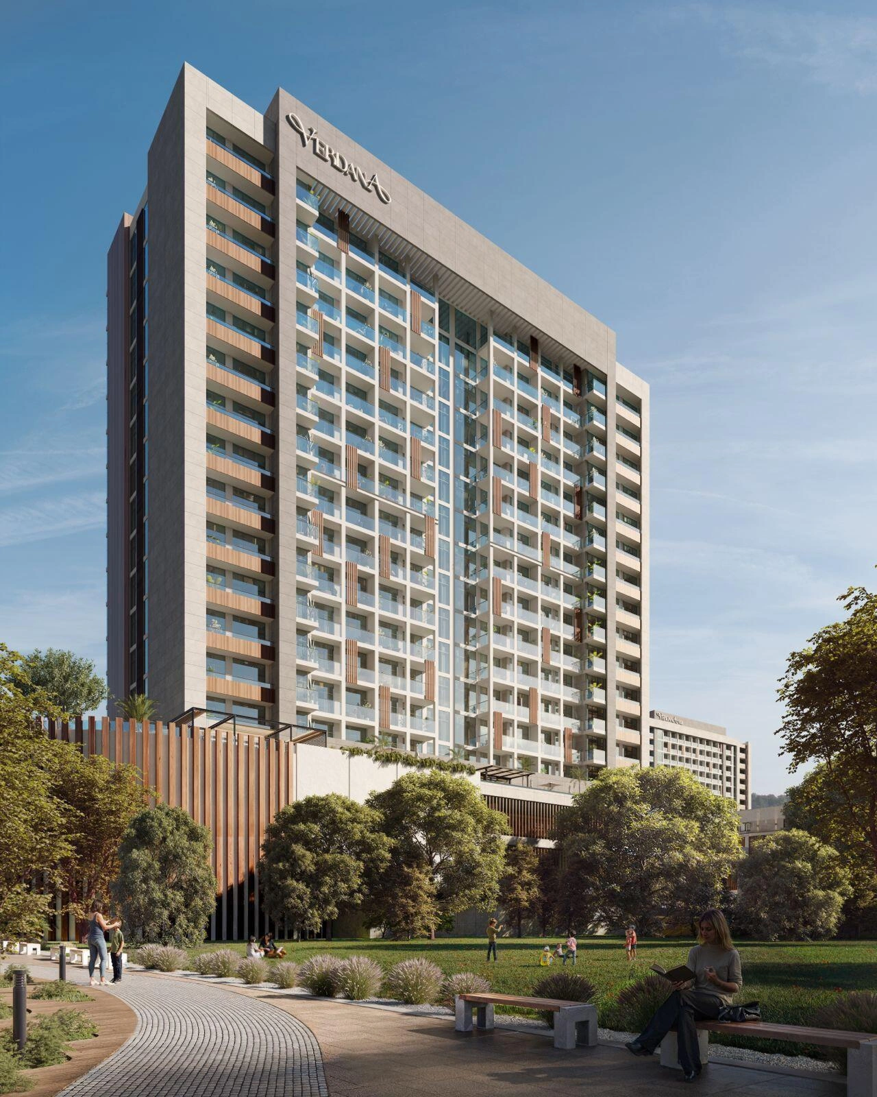 迪拜(阿联酋)现代住宅区的联排别墅