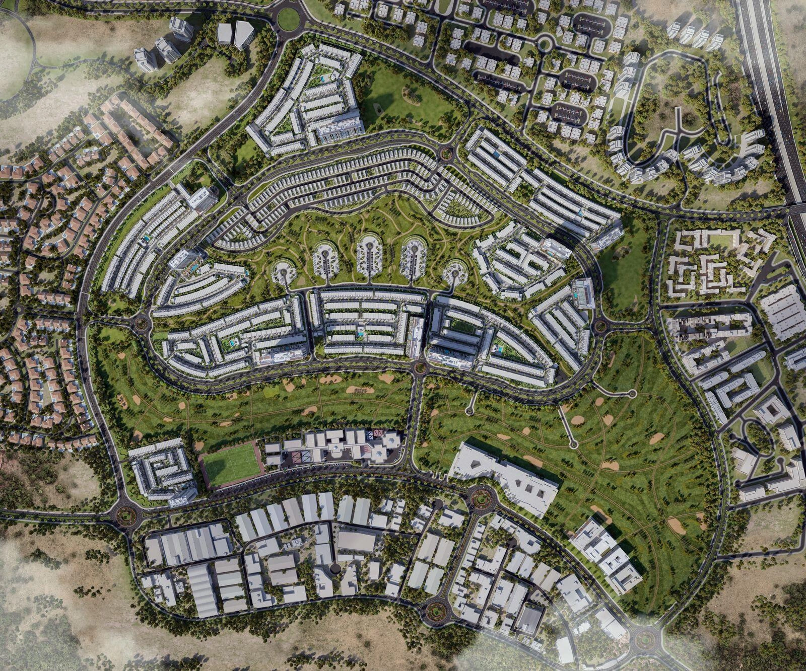 迪拜(阿联酋)现代住宅区的联排别墅