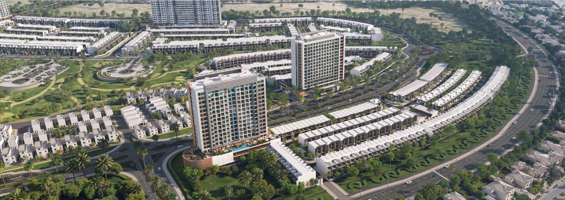 迪拜(阿联酋)现代住宅区的联排别墅