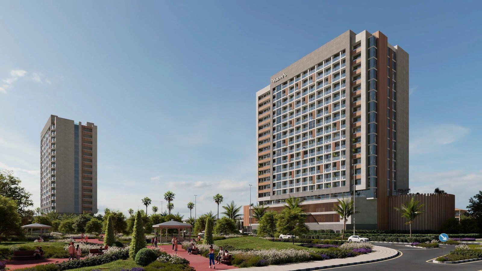 迪拜(阿联酋)现代住宅区的联排别墅