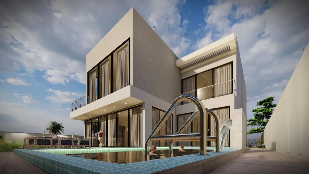 阿拉伯联合酋长国迪拜住宅区内的别墅