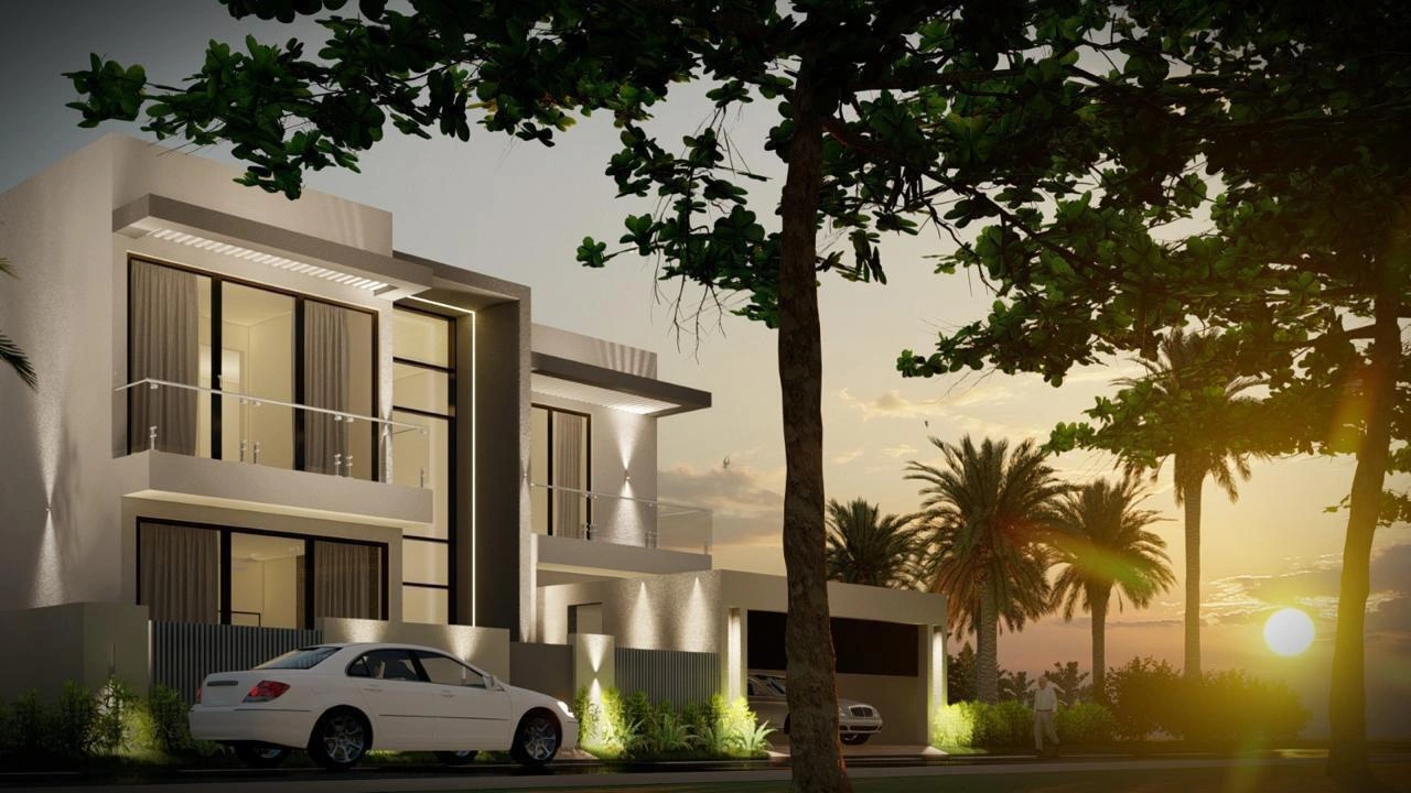 阿拉伯联合酋长国迪拜住宅区内的别墅