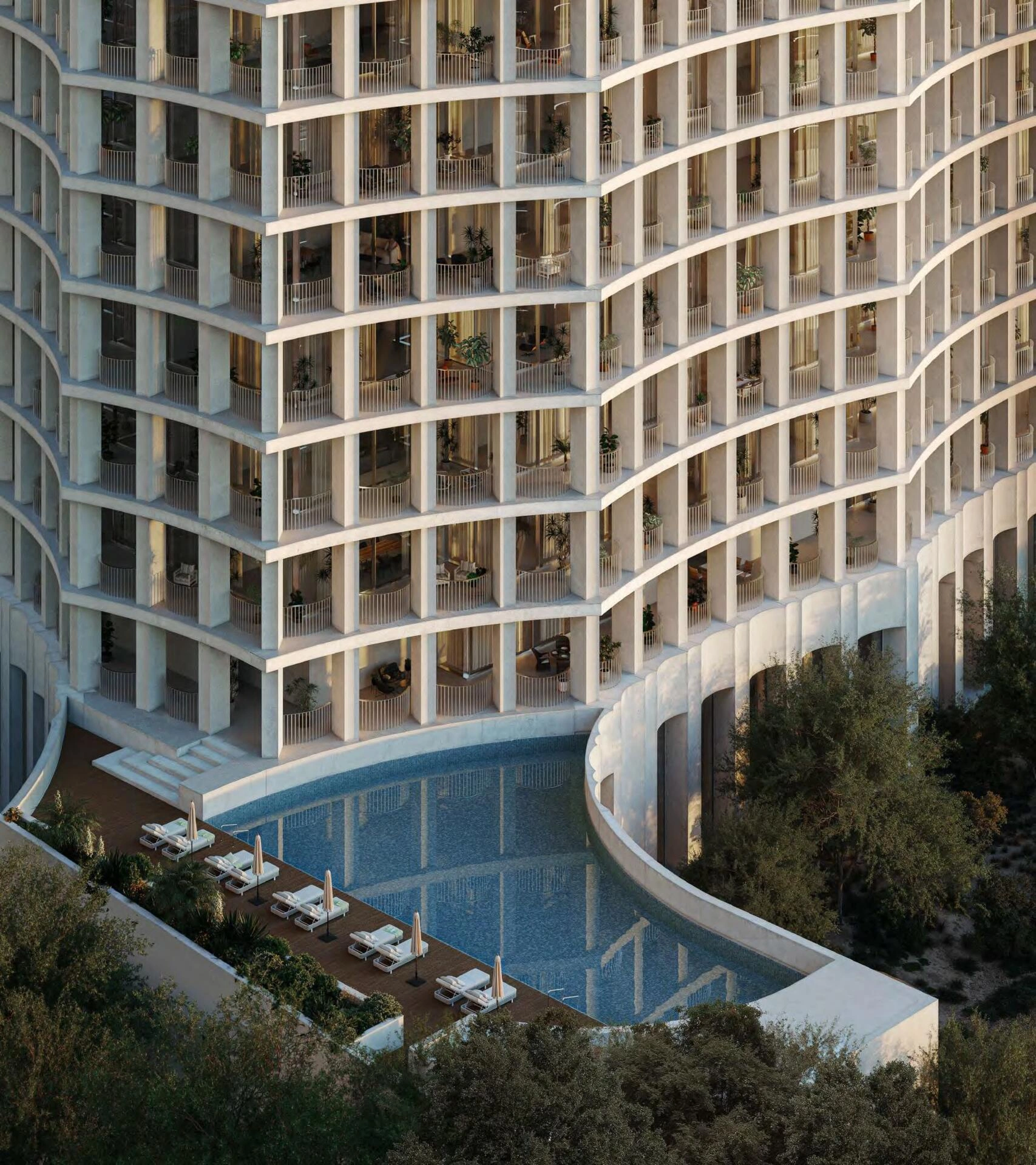 두바이(아랍에미리트) 현대 주거 단지의 아파트