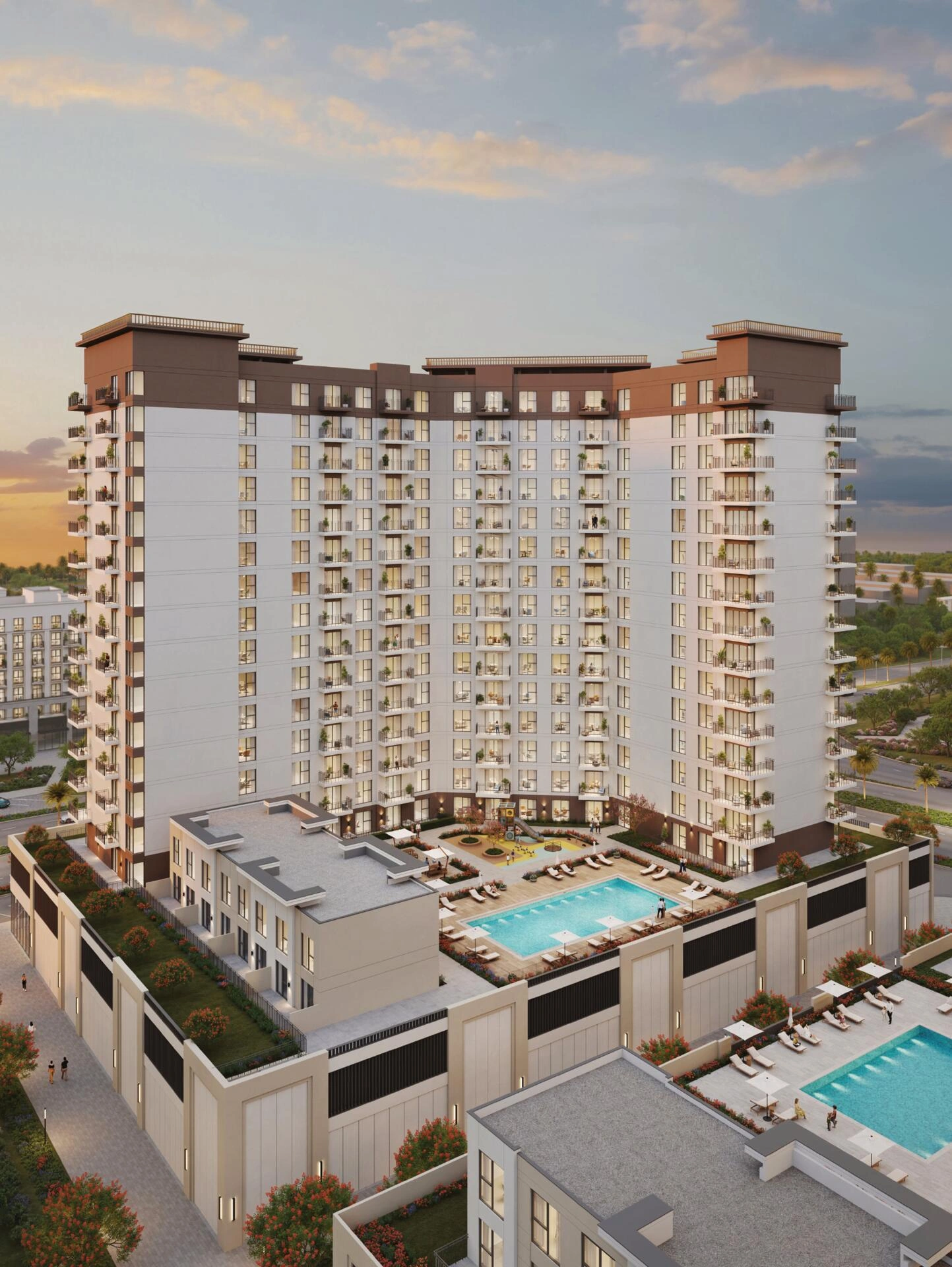 阿拉伯联合酋长国迪拜新住宅小区内的公寓