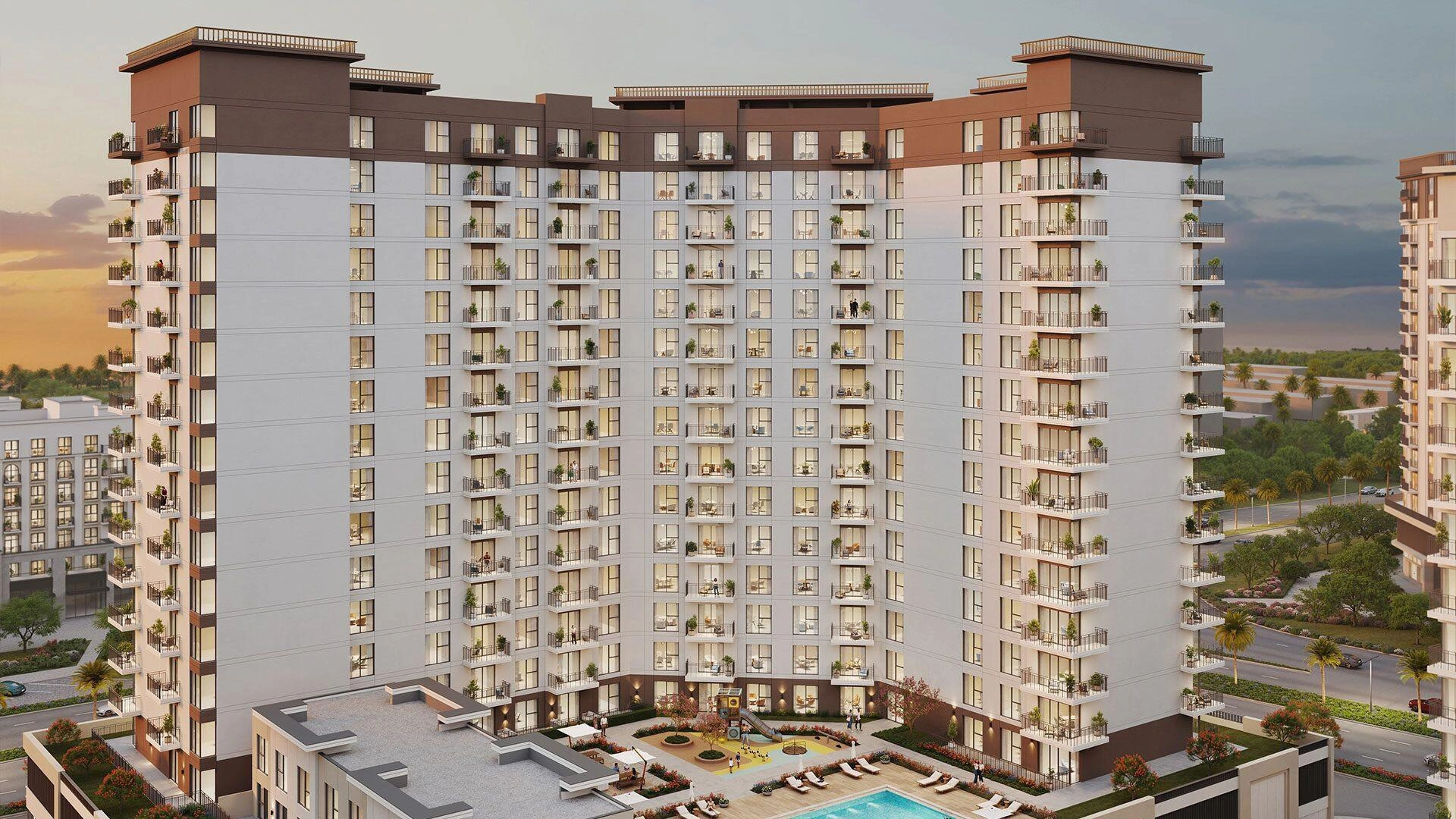 阿拉伯联合酋长国迪拜新住宅小区内的公寓