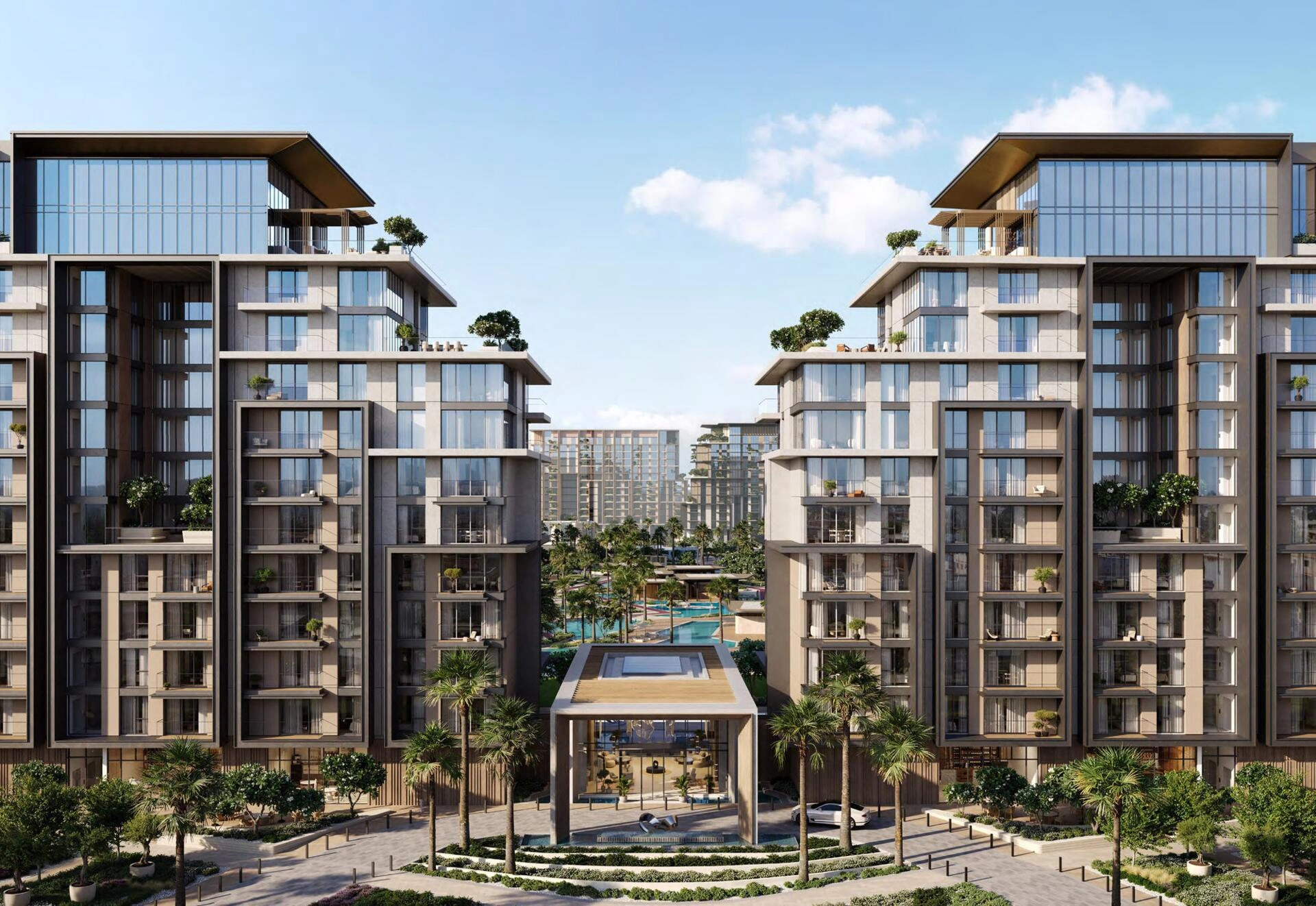 阿拉伯联合酋长国迪拜 City Walk 的现代住宅综合体公寓